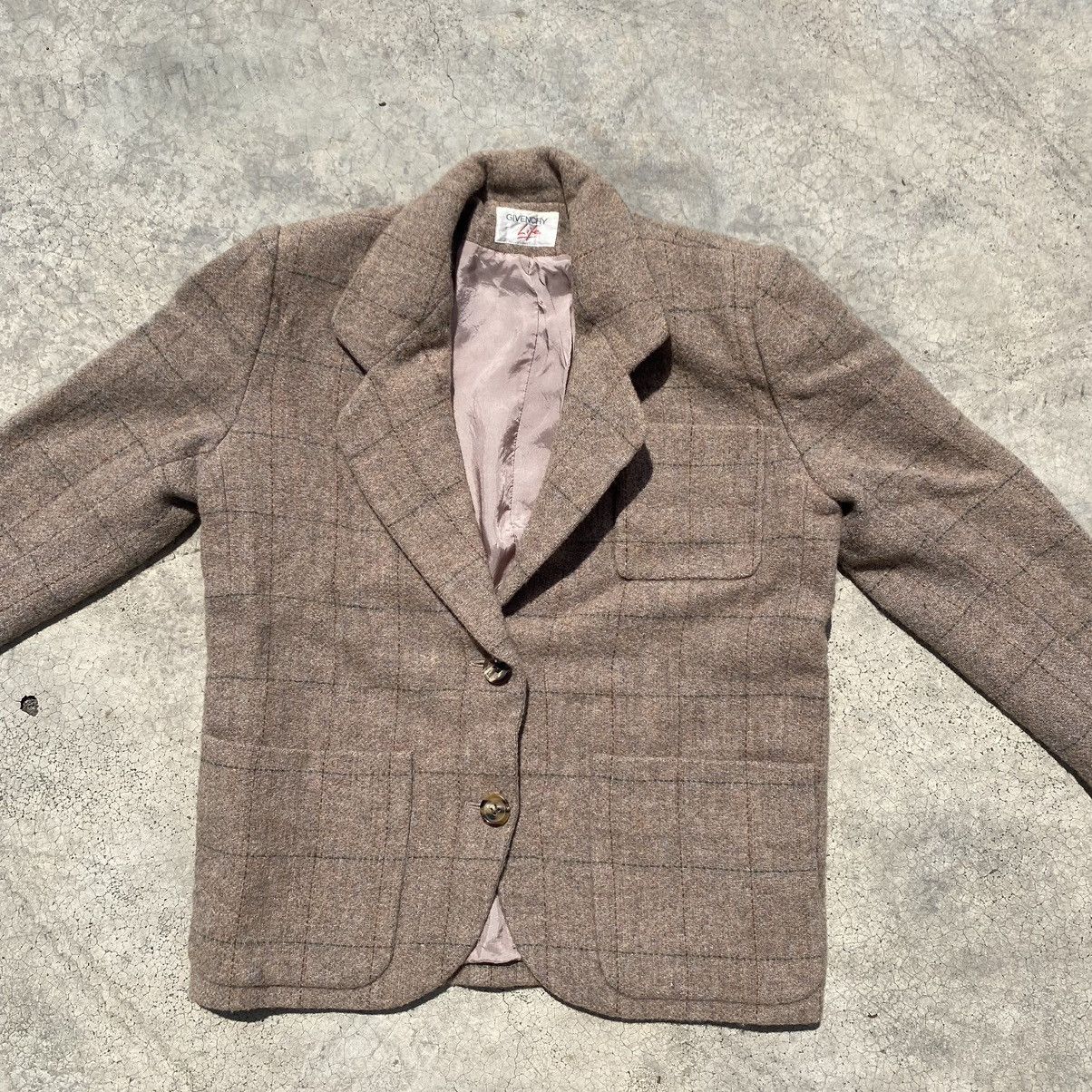 Givenchy Vintage Givenchy Wool Blazer Brown Checkered Size US M / EU 48-50 / 2 - 5 Thumbnail