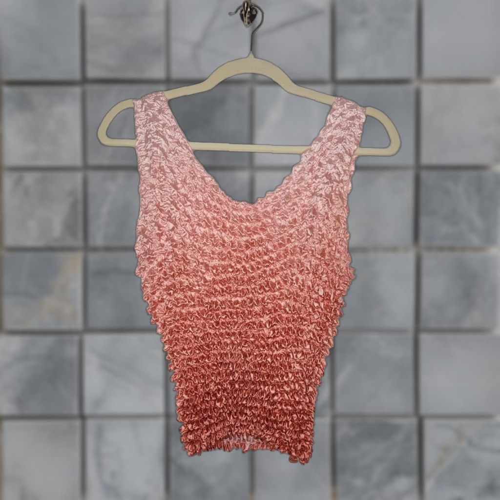Vintage VINTAGE Pink Ombre Tank Top Popcorn Fairy Whimsy Shirt VTG Office Grunge Y2K Size ONE SIZE - 1 Thumbnail
