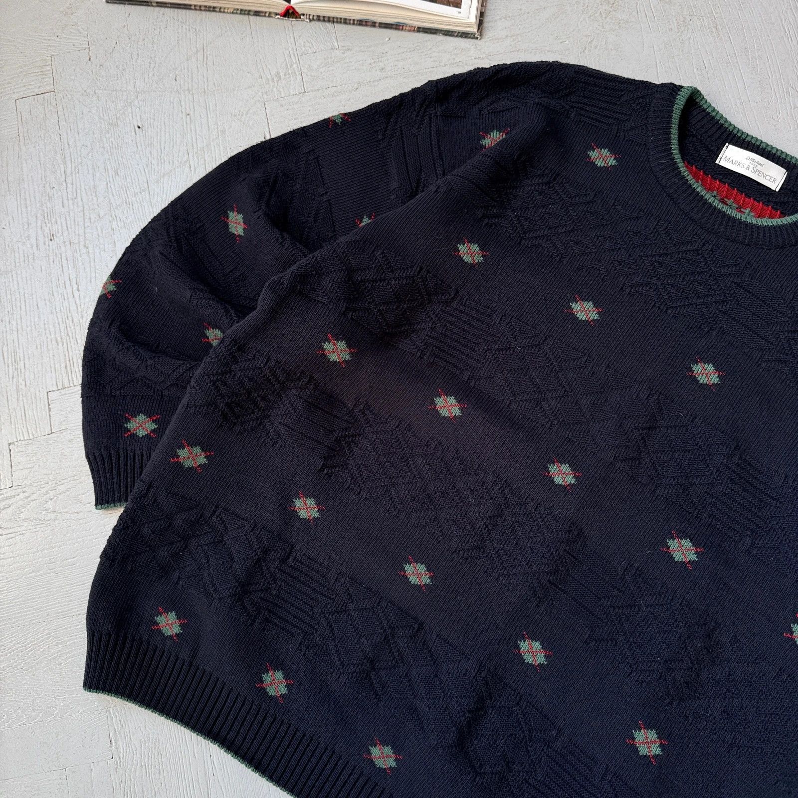 Vintage Vintage Chunky Knit Italian Cotton & Acrylic Sweater Size US XL / EU 56 / 4 - 2 Thumbnail