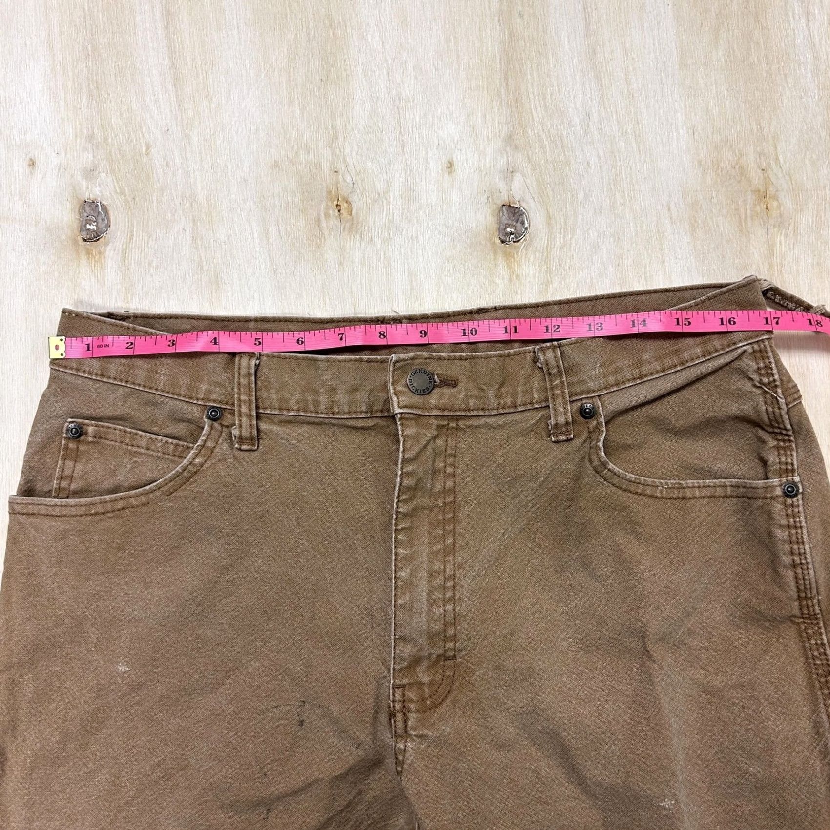 Dickies Dickies Mens 34x32 Brown Canvas Relaxed Straight Carpenter Work Pants Jeans Size US 34 / EU 50 - 5 Thumbnail