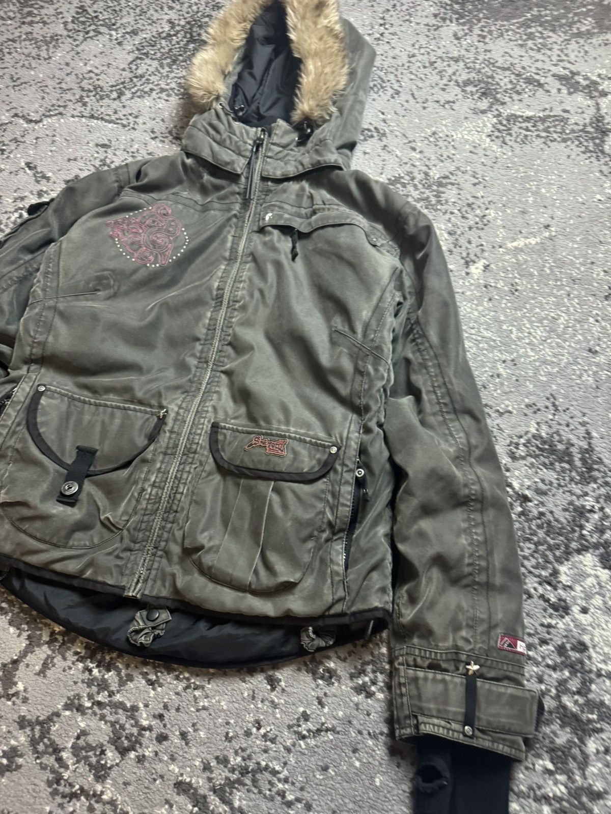 Vintage × khujo Vintage Y2K Brunotti Bomber 90s Fur Collar Avantgarde Jacket Size US S / EU 44-46 / 1 - 2 Thumbnail