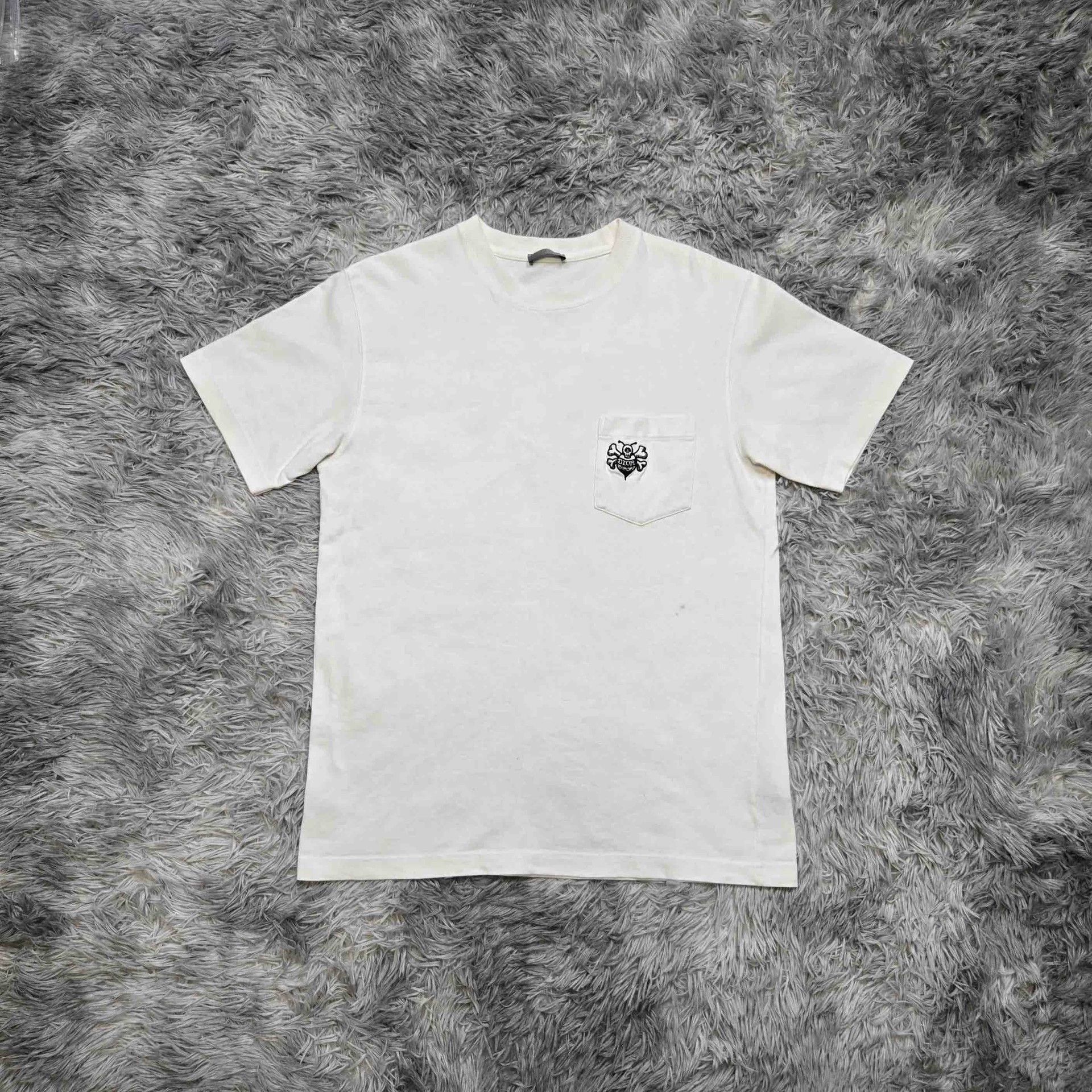 dior embroidered logo heavy short sleeve shirt
