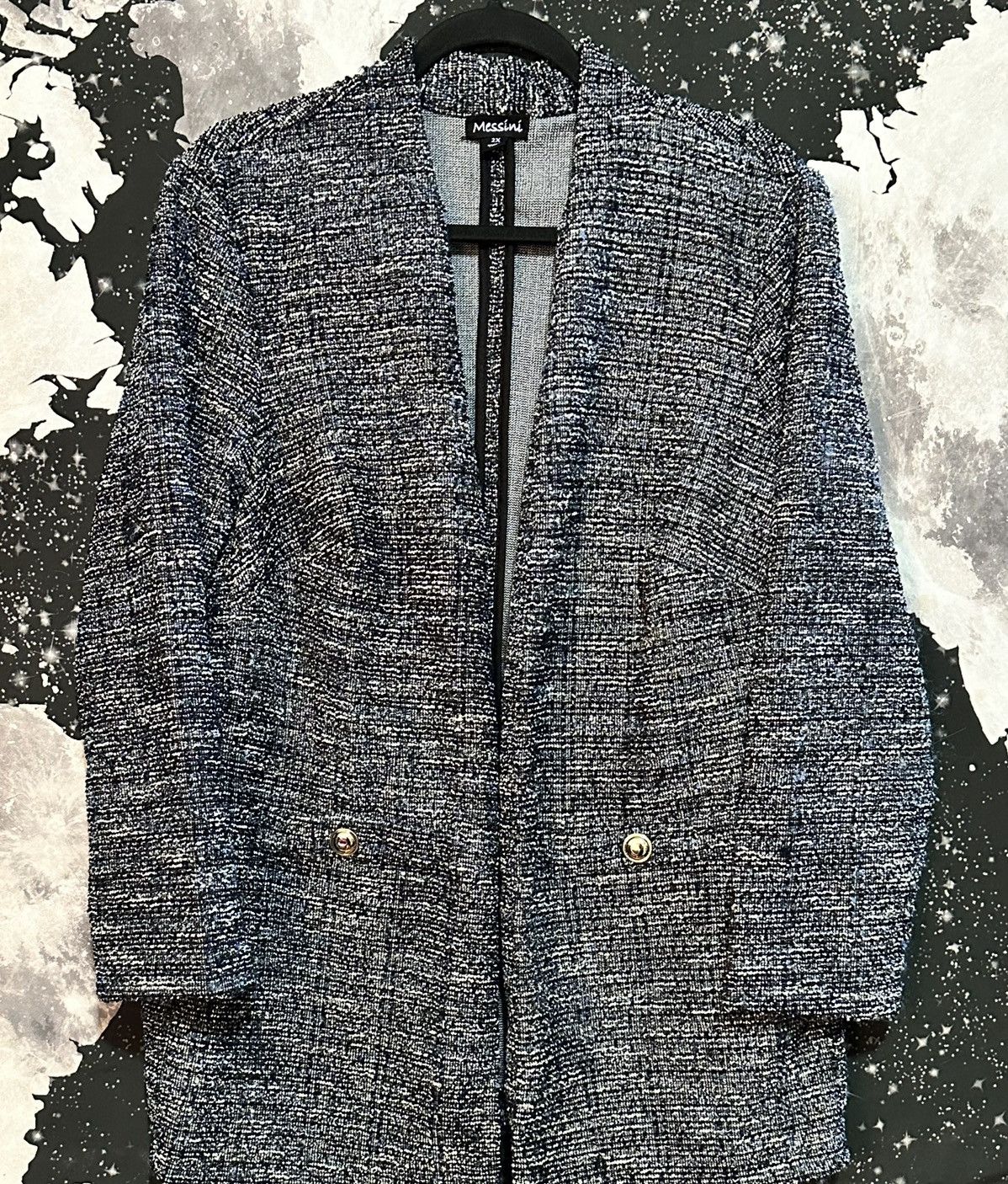 Other Messini Womens Tweed Style Blazer Jacket Size XXL / US 16-18 / IT 52-54 - 1 Thumbnail
