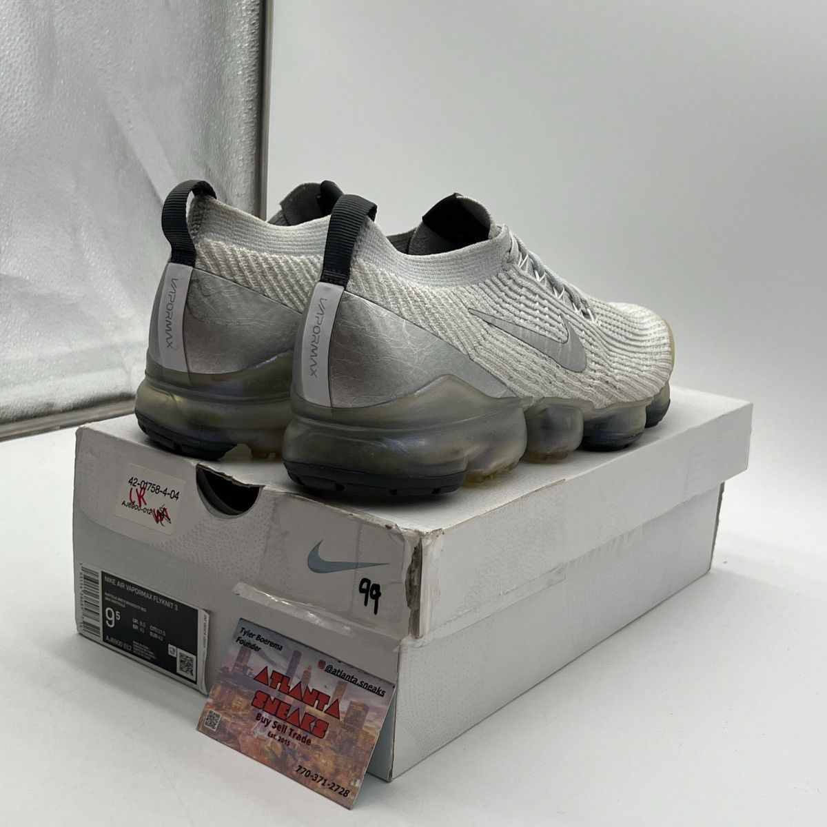 Nike Air VaporMax flyknit 3 reflective silver Size US 9.5 / EU 42-43 - 5 Thumbnail
