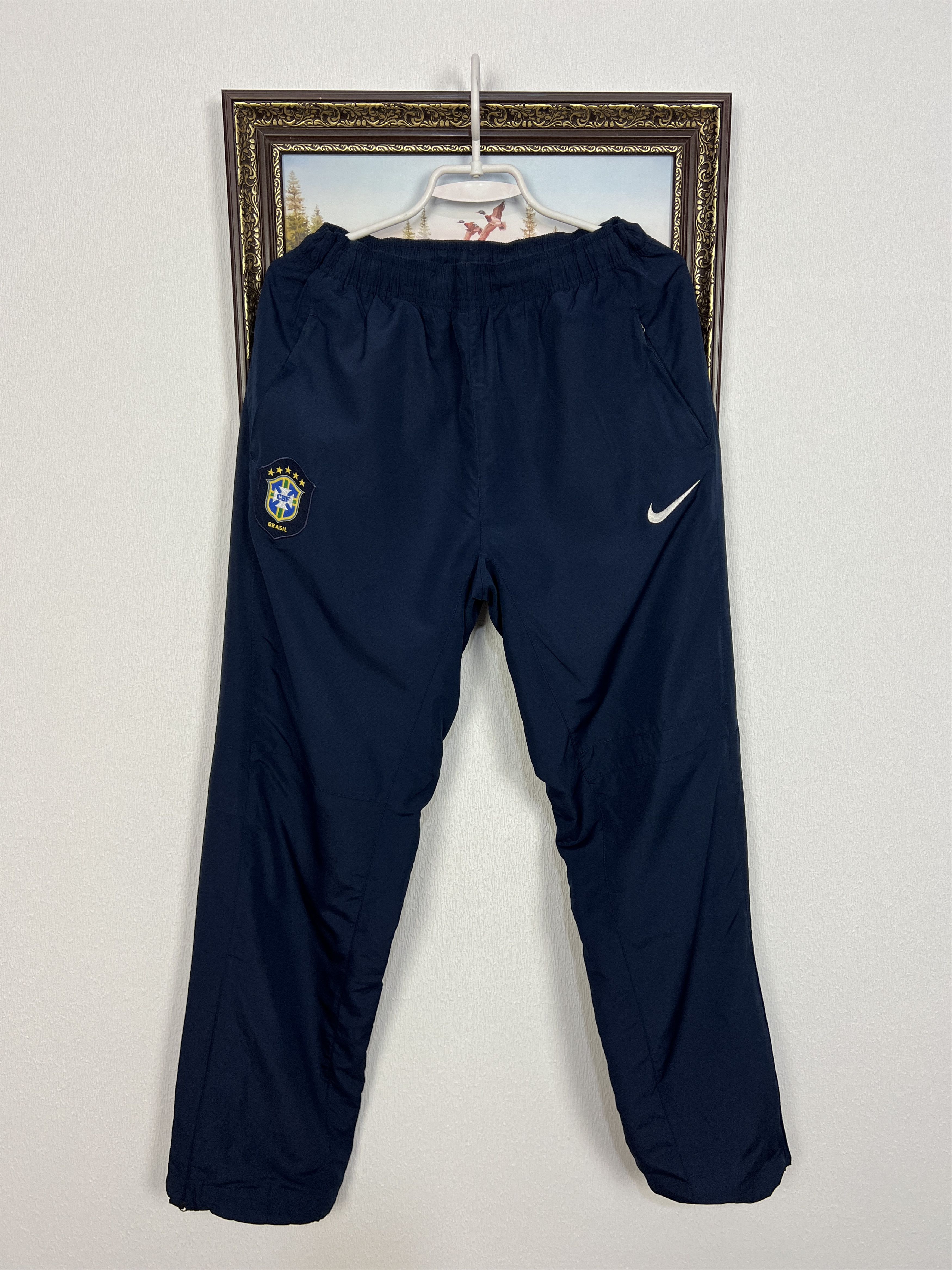Nike Vintage Brazil Football Pants Soccer Athletic Sweatpants Size US 32 / EU 48 - 1 Thumbnail