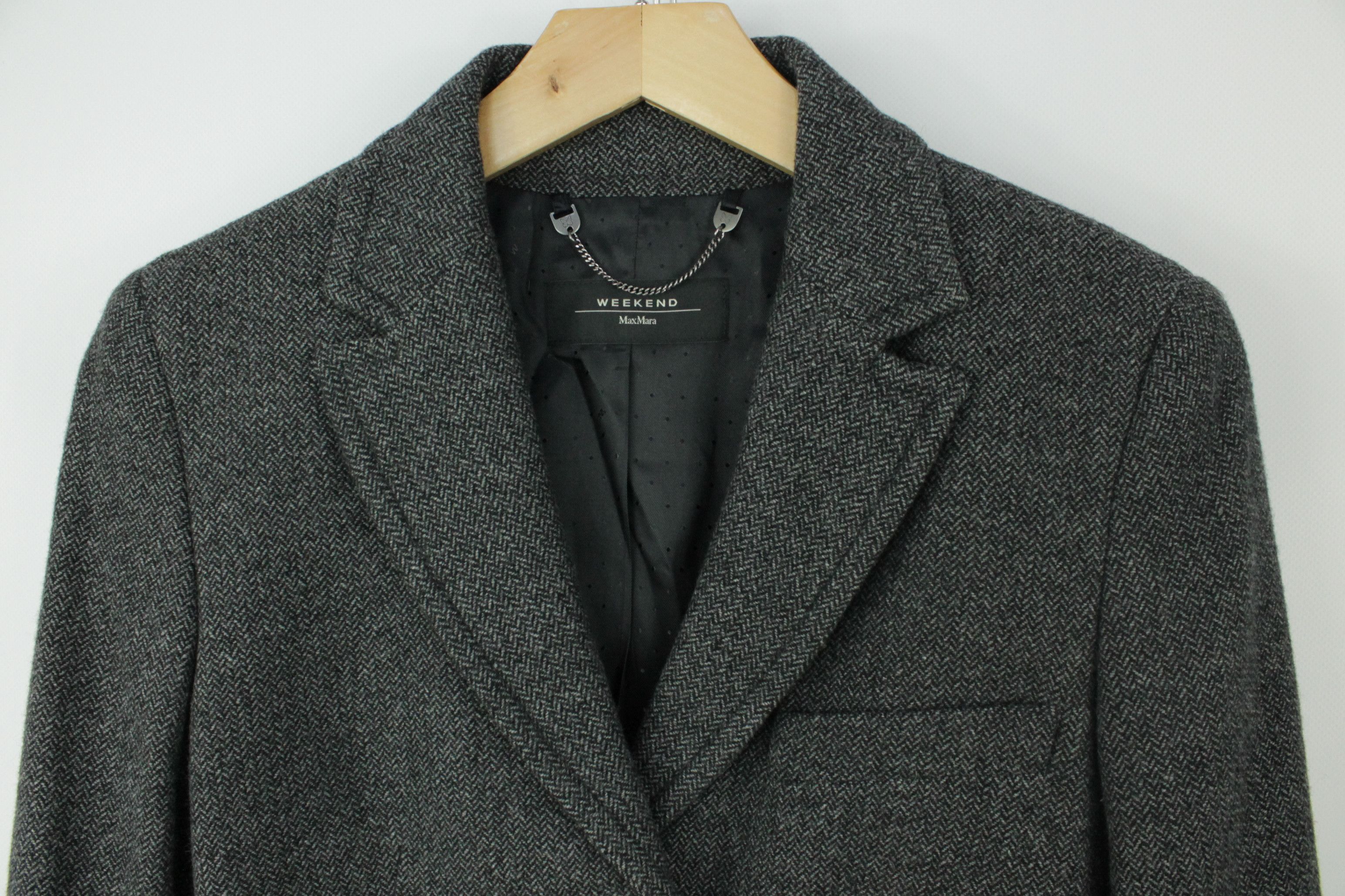 Max Mara × Weekend Max Mara Weekend Max Mara Herringbone Tweed Wool Blazer Jacket Size XS / US 0-2 / IT 36-38 - 2 Thumbnail