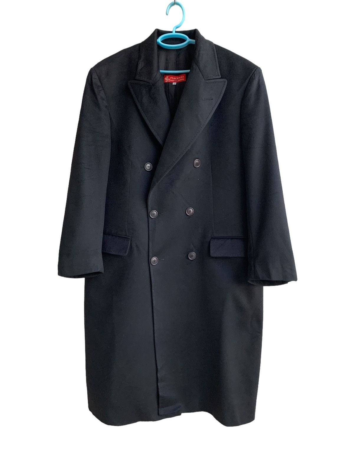 image of Cashmere Wool x Italian Designers Vintage Piacenza Pure Cashmere Peacoat in Black (Size Small)