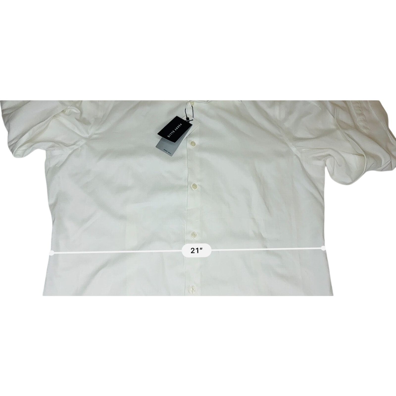 Perry Ellis Perry Ellis Slim Fit Party Wedding White Button Up Shirt XL Size US XL / EU 56 / 4 - 4 Thumbnail