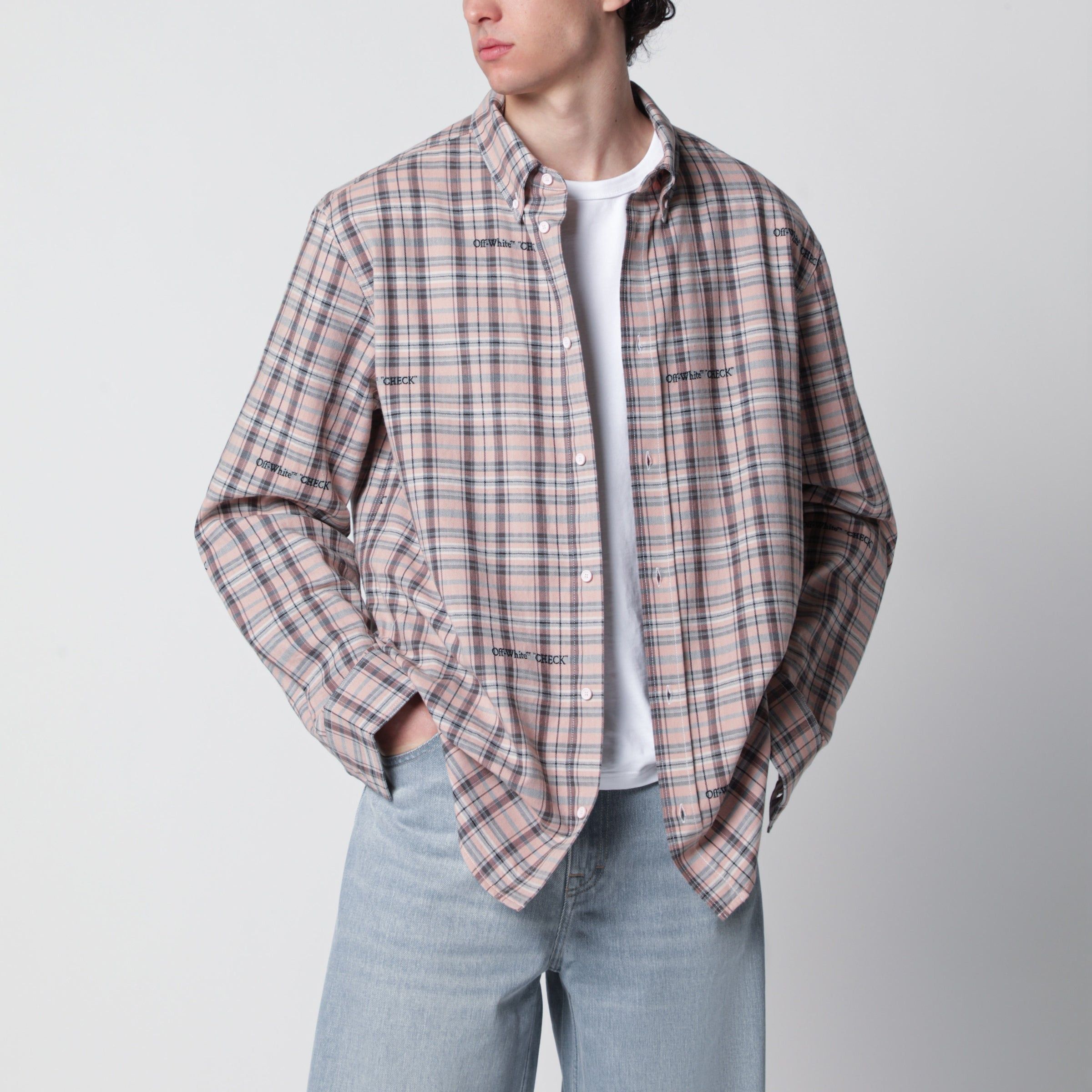Off-White Off-White Pink Check-Pattern Shirt With Logos Size US L / EU 52-54 / 3 - 1 Thumbnail