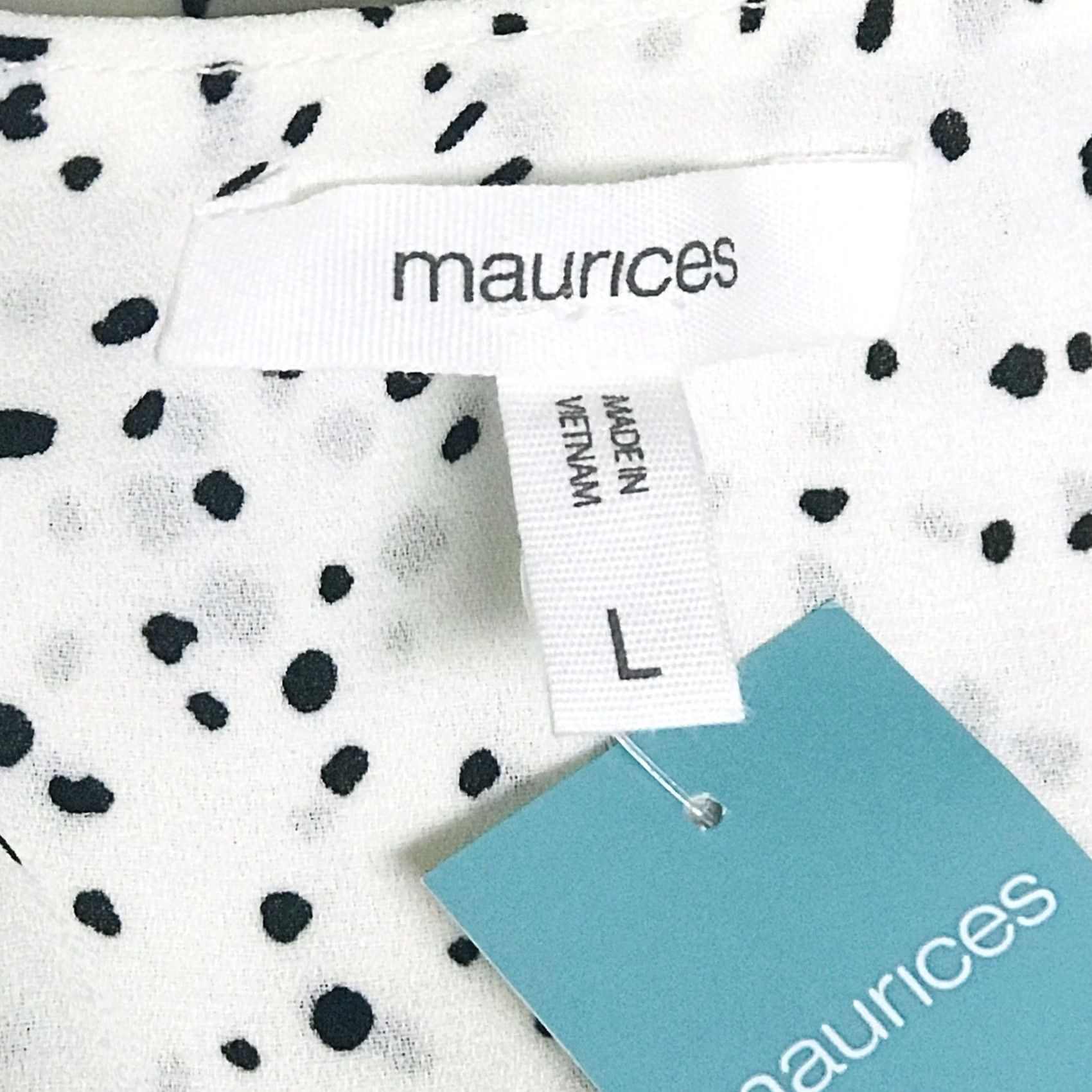 Vintage Maurices Women Tank Top Dalmatian Spotted V-Neck Button-Up L White/Black Gro Size L / US 10 / IT 46 - 2 Thumbnail