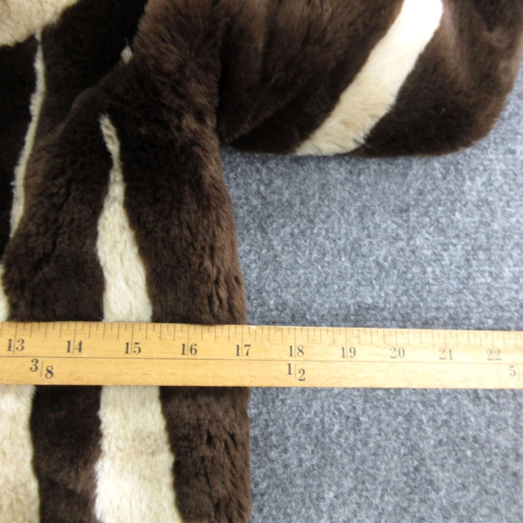 Vintage Attico Jacket Womens 0 Brown Faux Fur Sarah Striped Collared Hook Eye Short Size 25" / US 0 / IT 36 - 4 Thumbnail