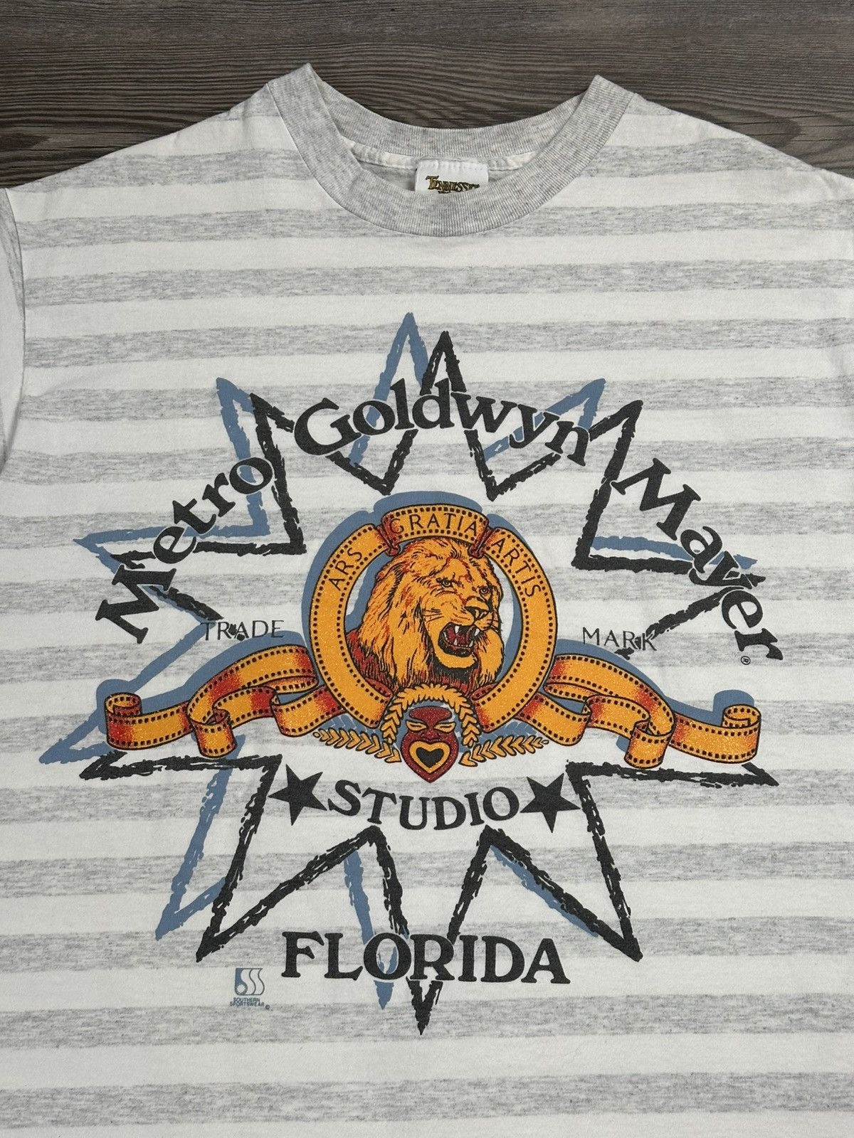 Vintage Vintage 90’s MGM Studio Florida Striped T Shirt Size US XL / EU 56 / 4 - 2 Thumbnail