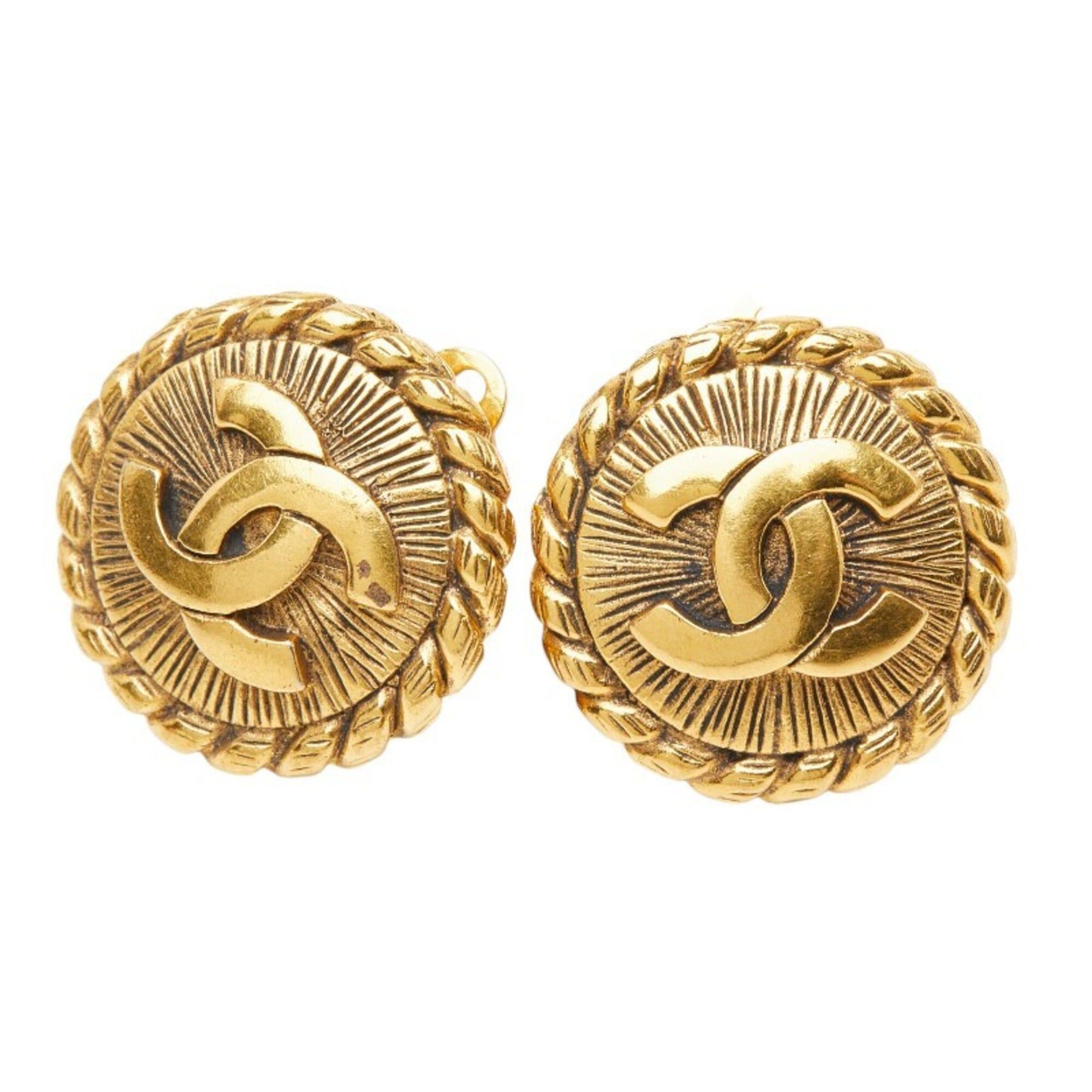 Chanel Chanel Coco Mark Earrings, Gold Plated, Women's CHANEL Size ONE SIZE - 1 Thumbnail