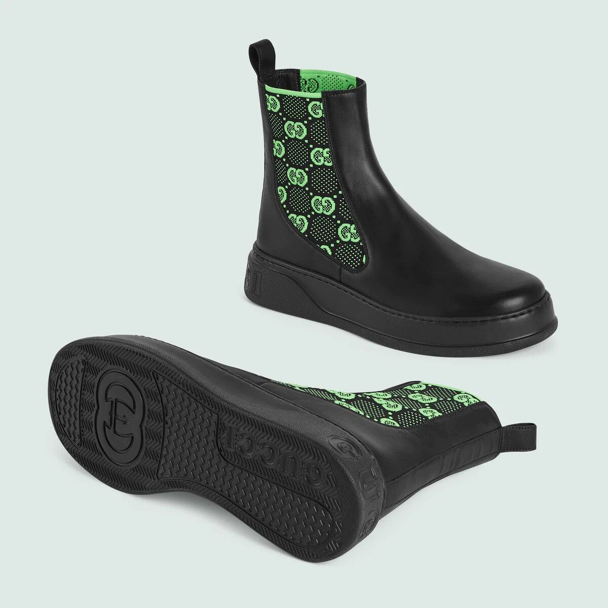 Gucci oc11z0925 Boots With GG Jersey in Black Size US 12.5 / EU 45-46 - 5 Thumbnail