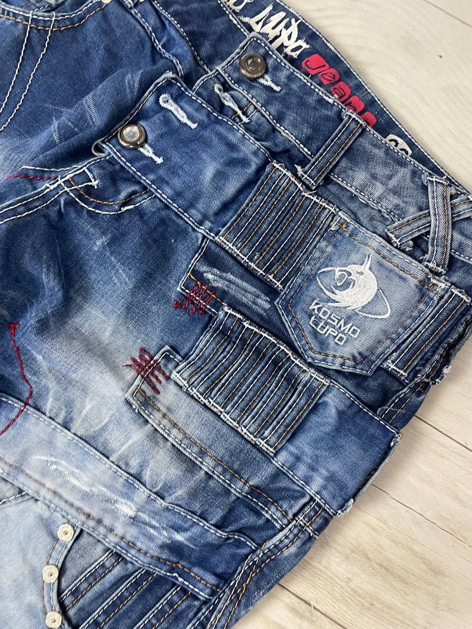 Japanese Brand Kosmo Lupo Denim Jeans Patchwork Multipockets Y2K Size US 36 / EU 52 - 6 Thumbnail