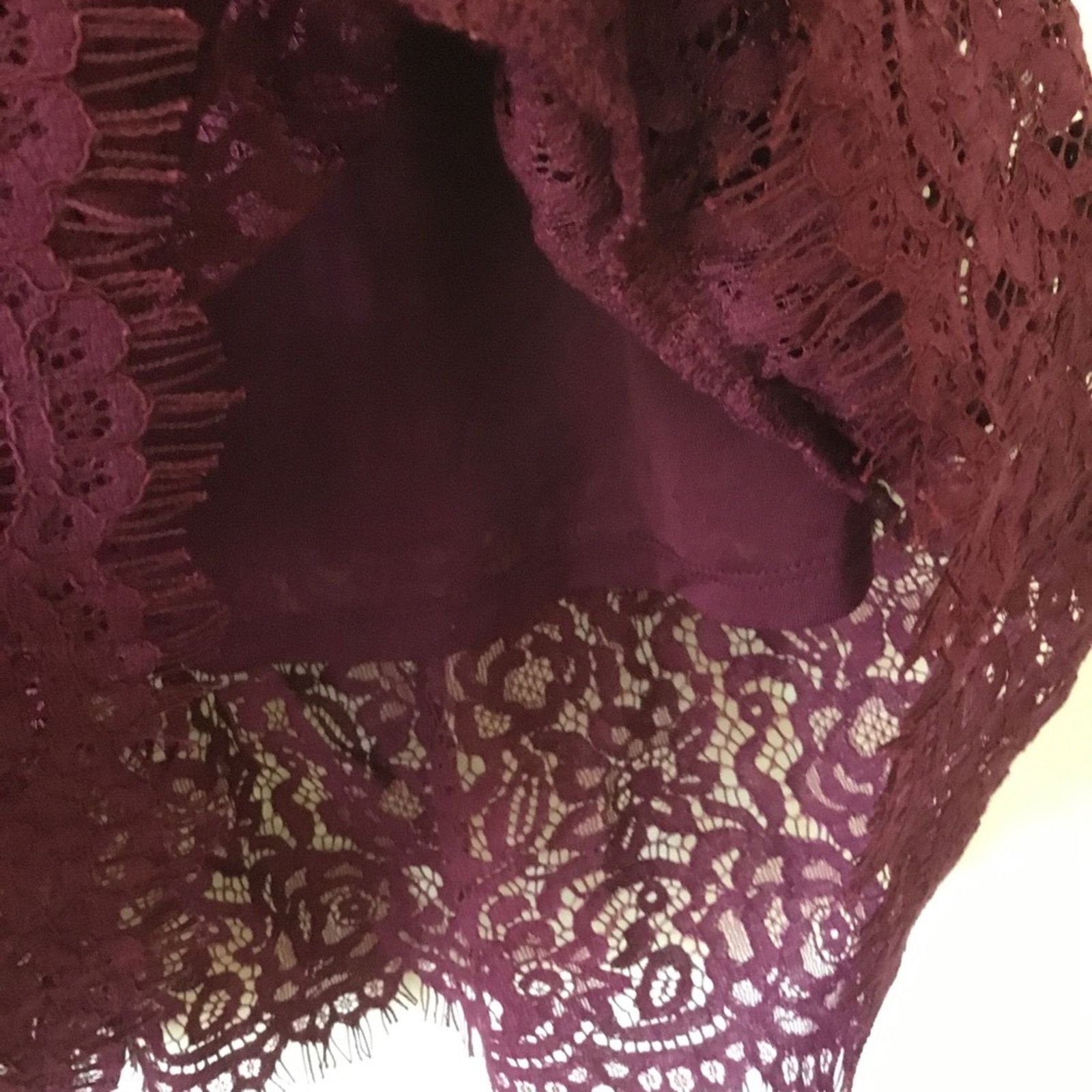 Banana Republic Banana Republic Burgundy Lace Flounce Skirt Size 27" / US 4 / IT 40 - 6 Thumbnail