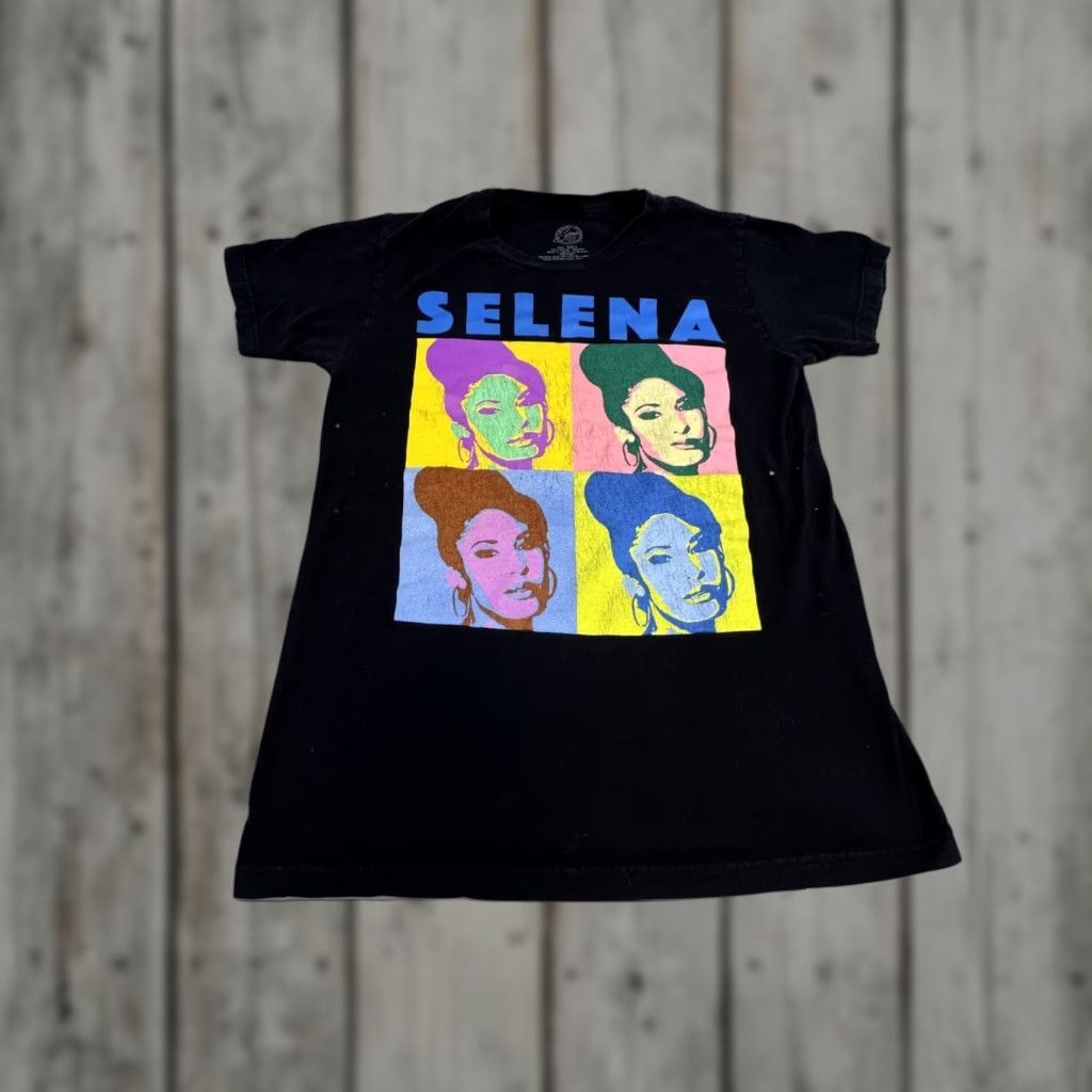 Vintage Selena Shirt Womens Small Black Graphic Pop Art Tee Music Fan Official 2017 Size S / US 4 / IT 40 - 1 Thumbnail