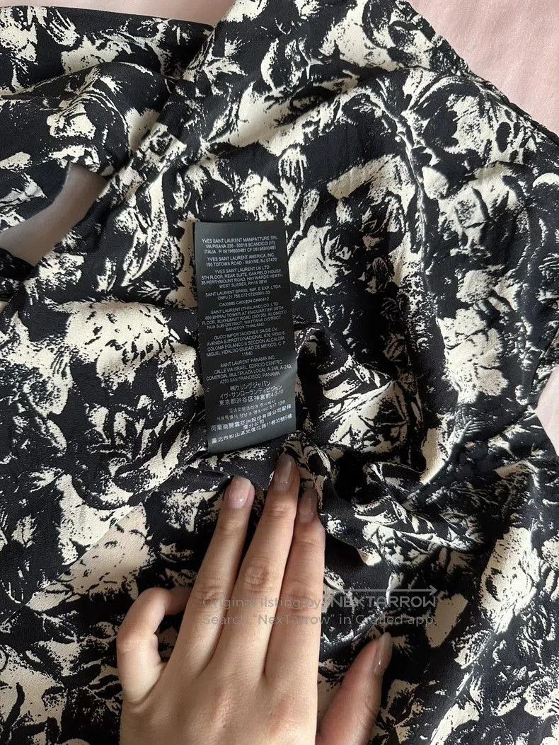 Saint Laurent Paris YSL Silk Rose Print Shirt. Size US M / EU 48-50 / 2 - 5 Thumbnail