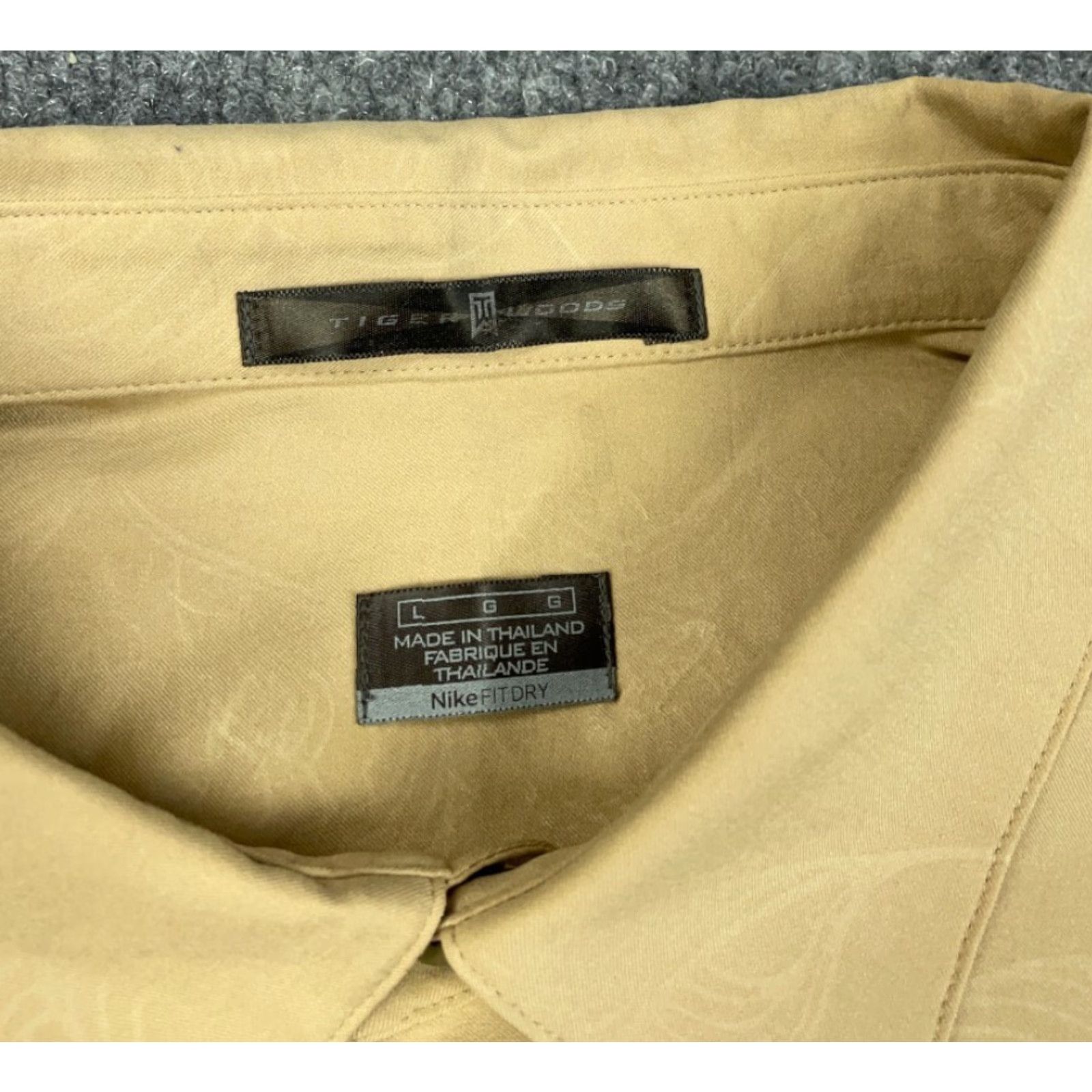 Nike Nike Tiger Woods Polo Shirt Adult Large Beige Geometric Pattern Golf Fit Dry Size US L / EU 52-54 / 3 - 3 Thumbnail