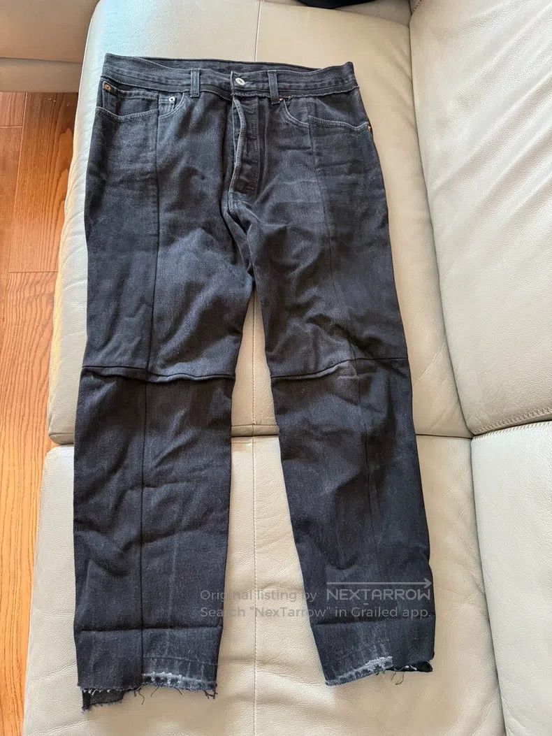Vetements Vetements size M Patchwork denim pants washed black Size US 27 - 1 Thumbnail