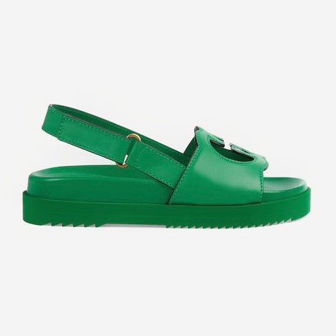 Gucci Interlocking G Leather Sandals SIZE 36