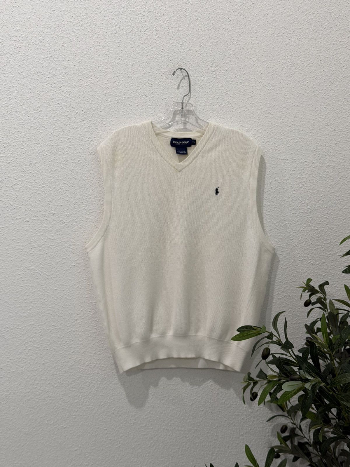 Vintage 90s Polo Golf Ralph Lauren Knit Vest Blue Pony XL