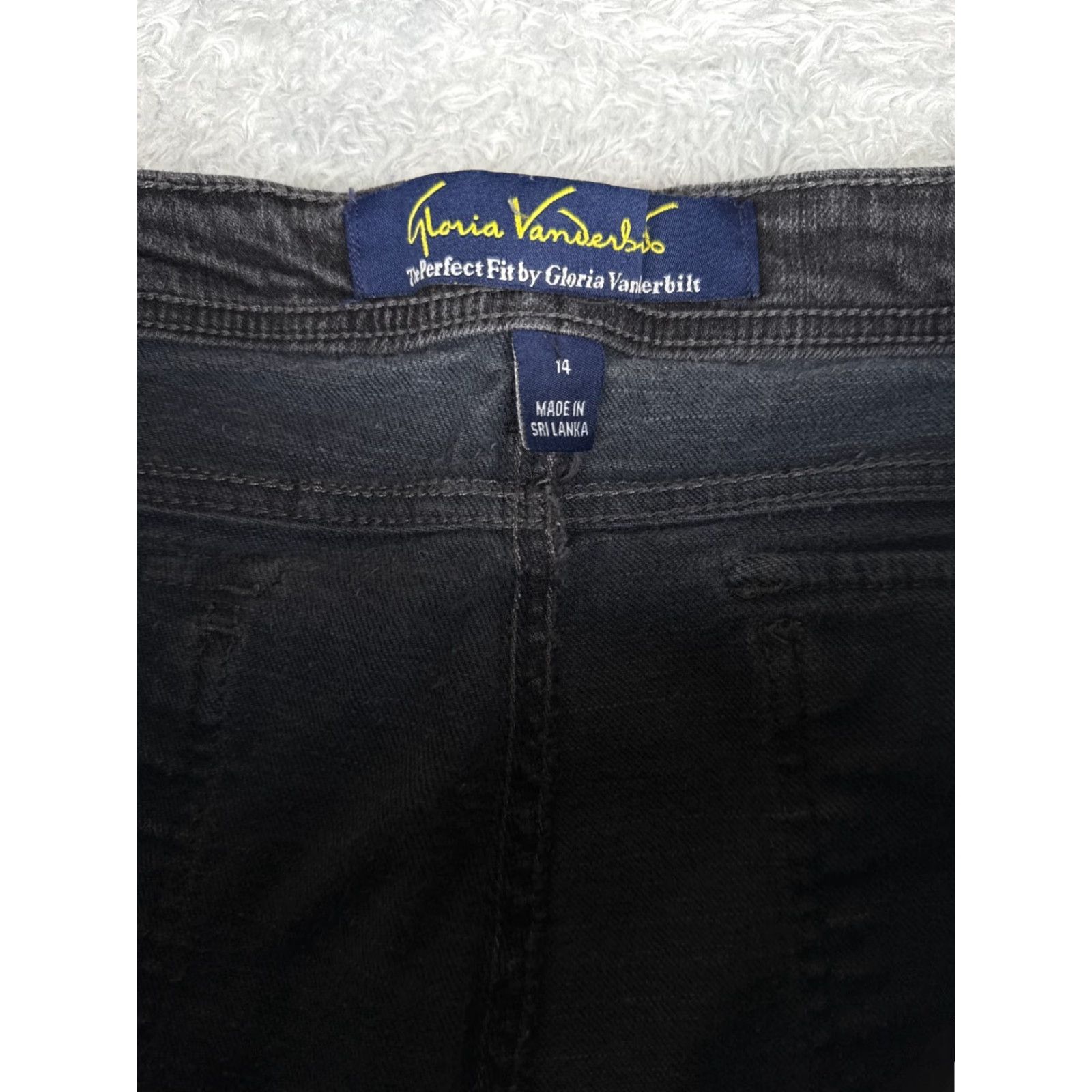 Gloria Vanderbilt Gloria Vanderbilt Jeans Women Bootcut 14 Regular Black Denim Mid Rise 32x28 5-Pocket Stretch Cotton Blend Women Size 36" / US 14 / IT 50 - 6 Thumbnail