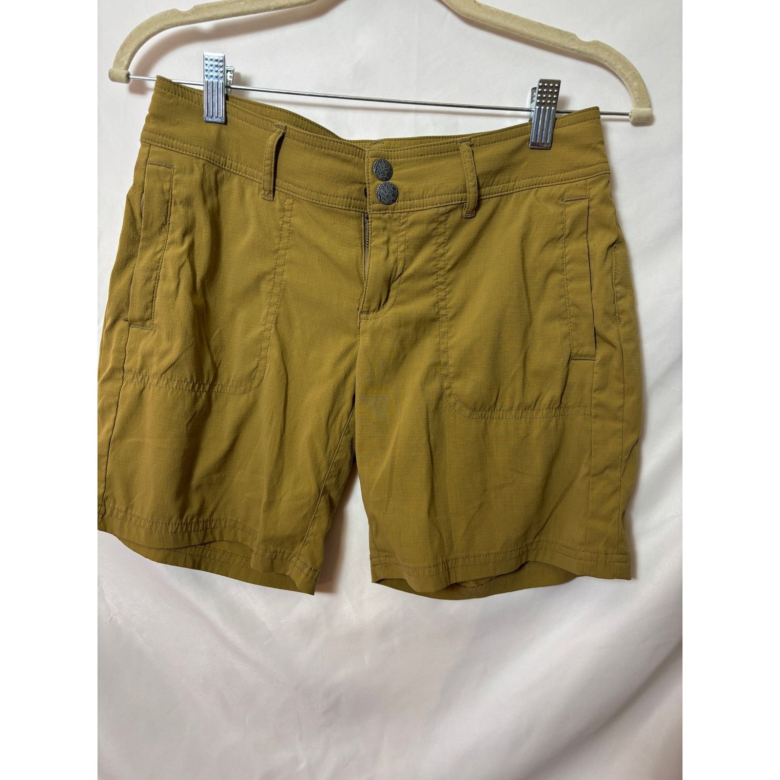 Prana prAna Women’s Cargo Utility Shorts Yellow Outdoor Hiking $55 Size 26" / US 2 / IT 38 - 1 Thumbnail