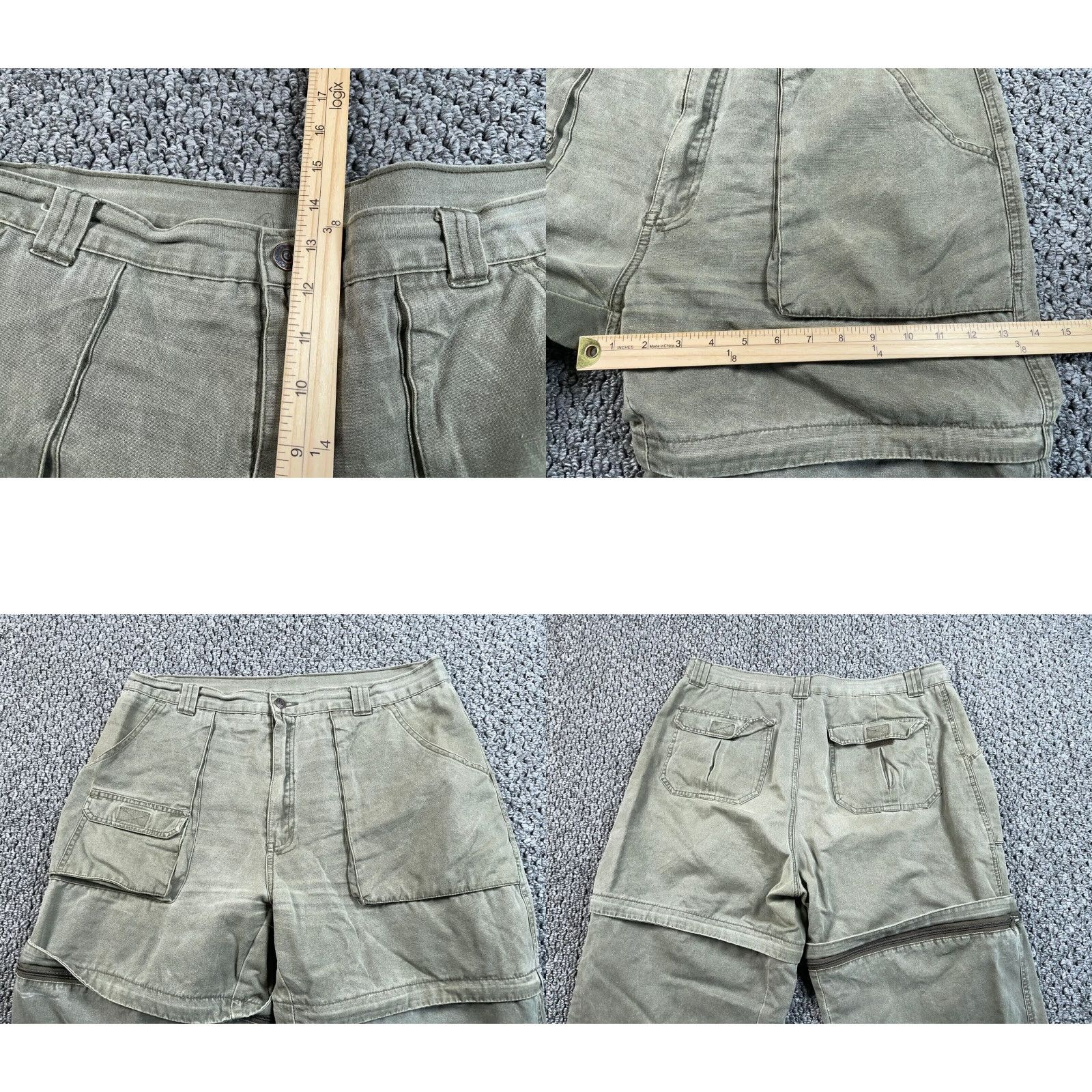 Vintage VINTAGE VTG 90s Convertible Cargo Pants Shorts Men 36 x 32 Green Cargo Pocket Hipster Retro 90s Mens Size US 36 / EU 52 - 8 Thumbnail