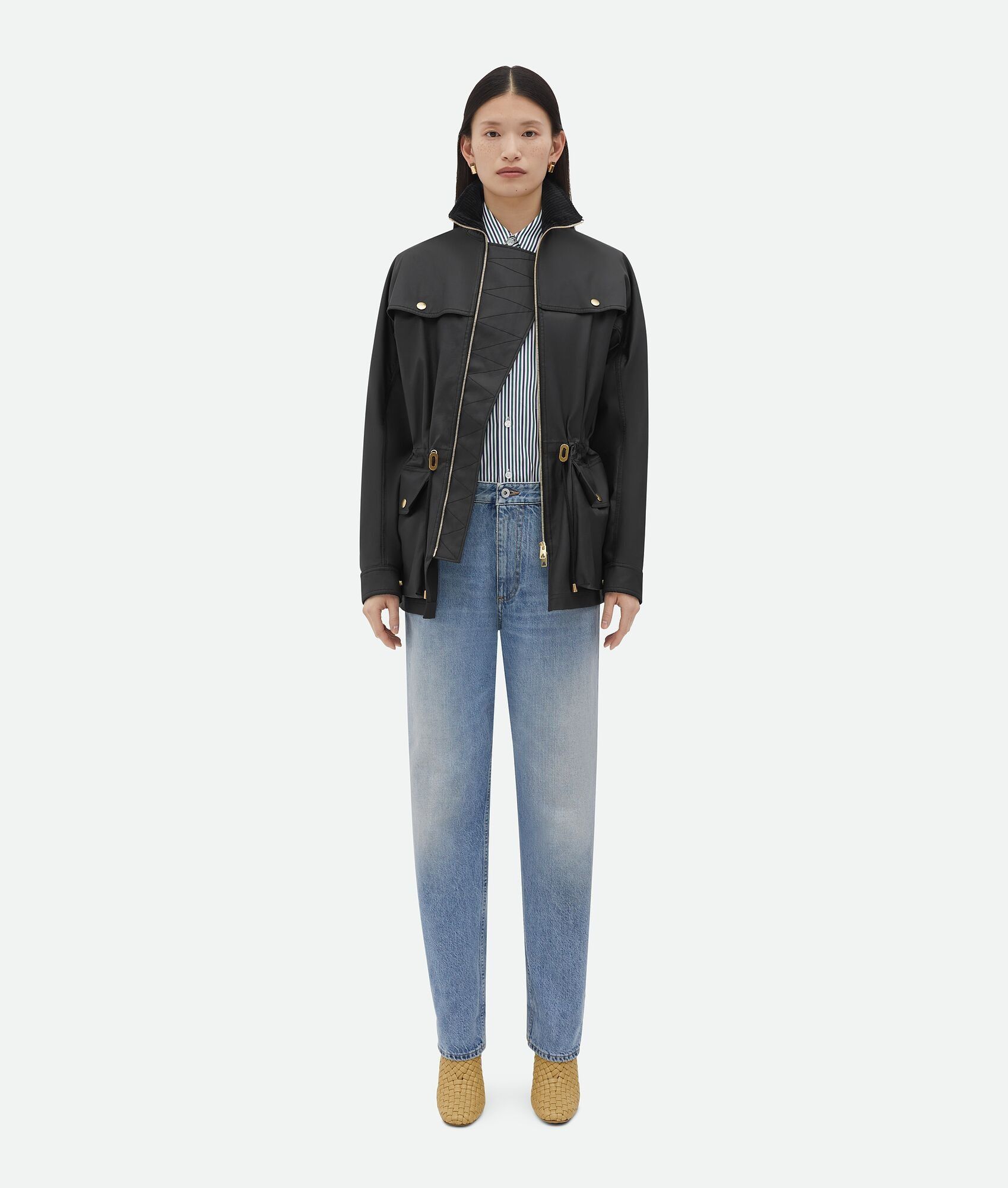 Bottega Veneta o1bcso1str0225 Waterproof Cotton Short Parka in Black Size XS / US 0-2 / IT 36-38 - 4 Thumbnail
