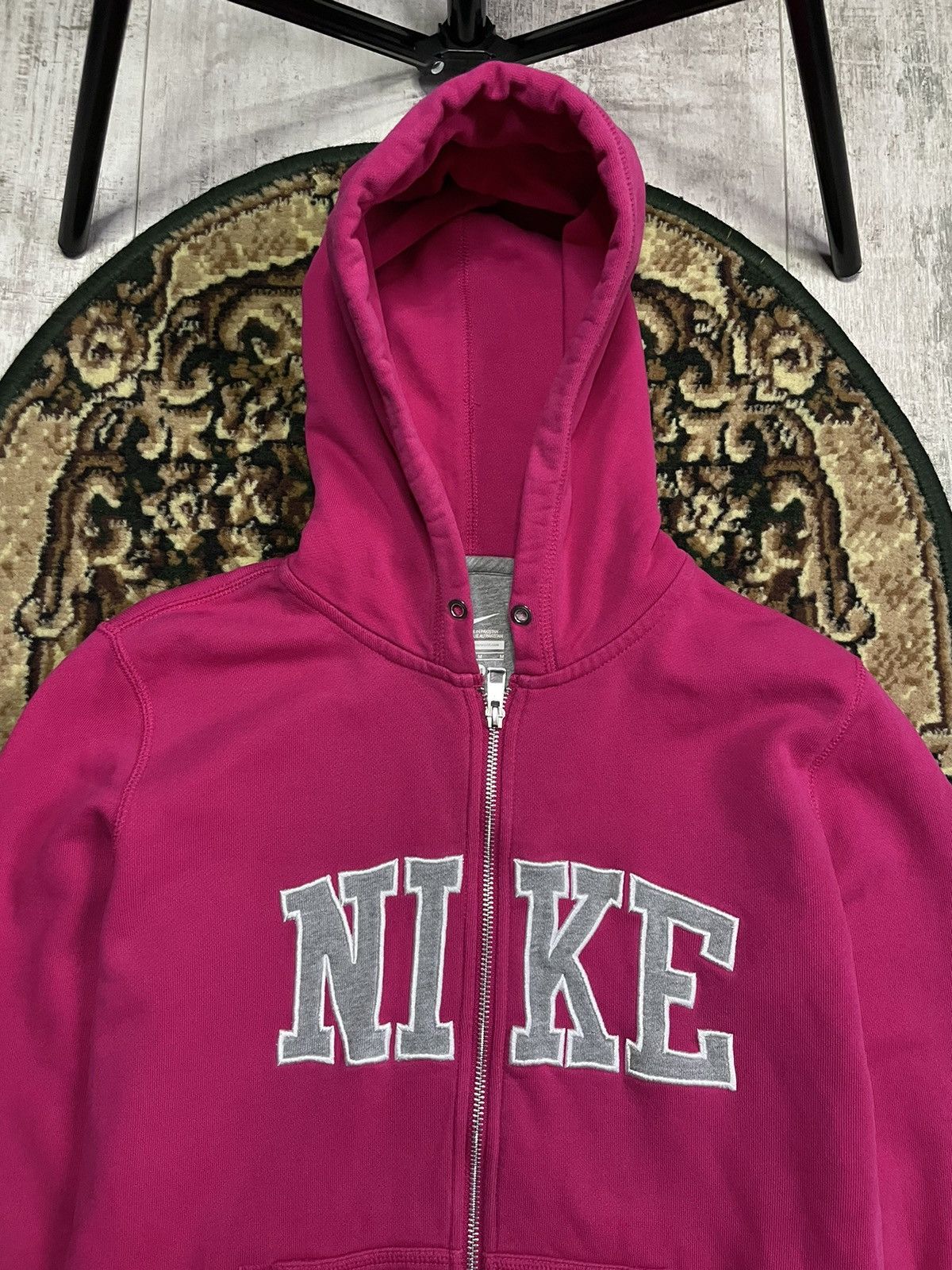 Nike Nike 00’s Vintage Zip Hoodie Y2K Pink Big Logo RARE Size M / US 6-8 / IT 42-44 - 3 Thumbnail