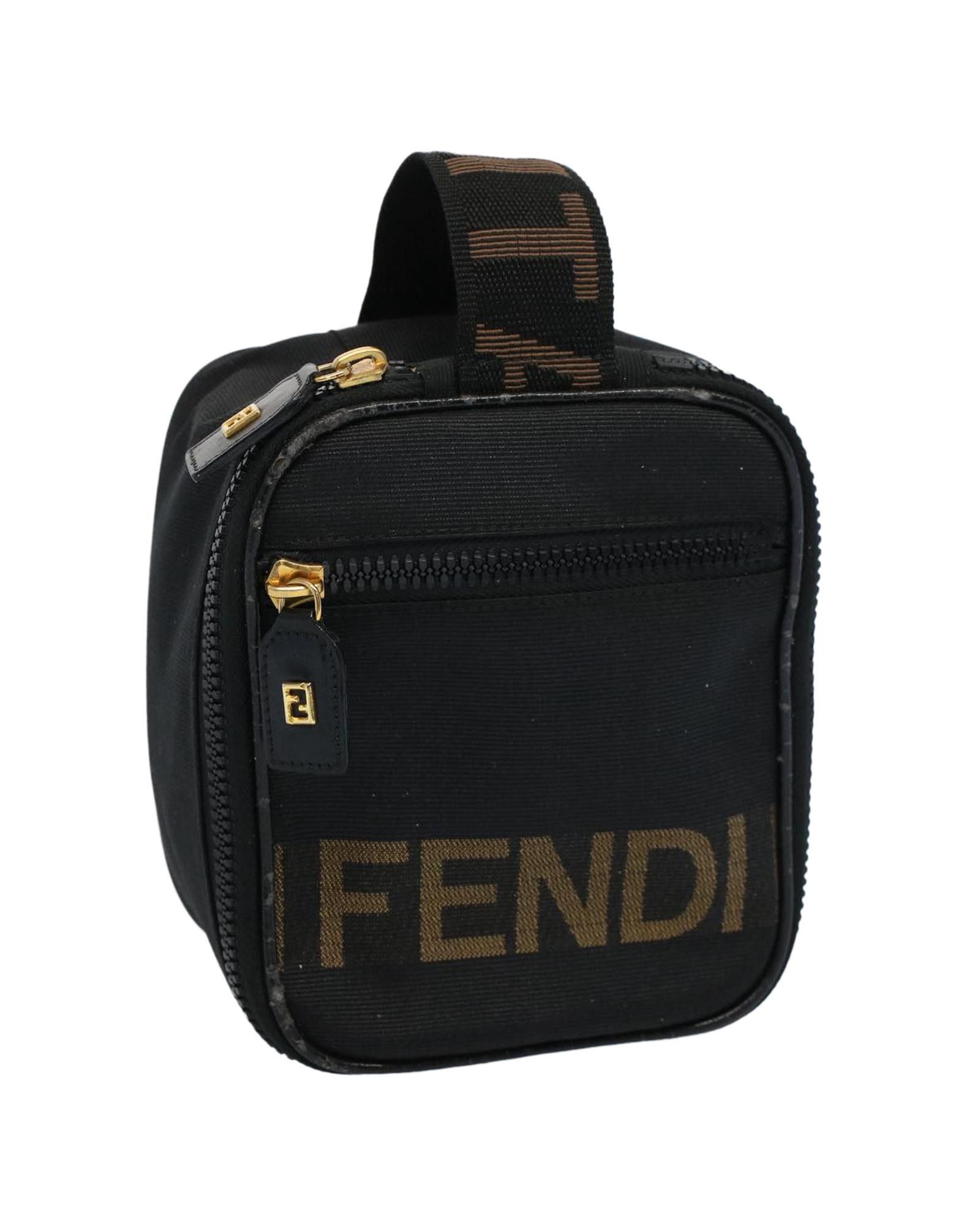 image of Fendi Durable Black Synthetic Pouch With Metal Fittings, Women's