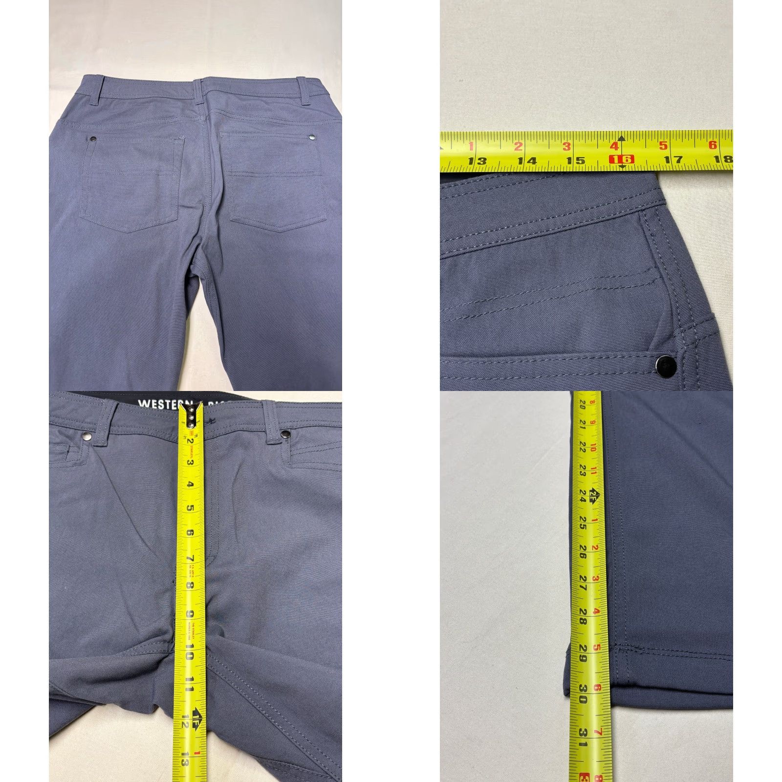 Vintage Western Rise AT Slim Rivet Pants Slim Pant 33 Regular Blue Gray Nylon Spandex Water Resistant 5-Pocket Men Pants Size US 33 - 8 Thumbnail