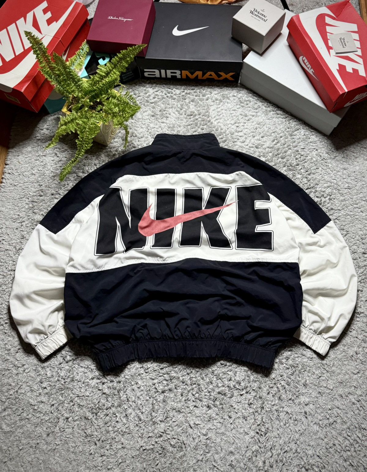 90s Nike Jacket Big Logo Swoosh Vintage Oversize Rare Y2K
