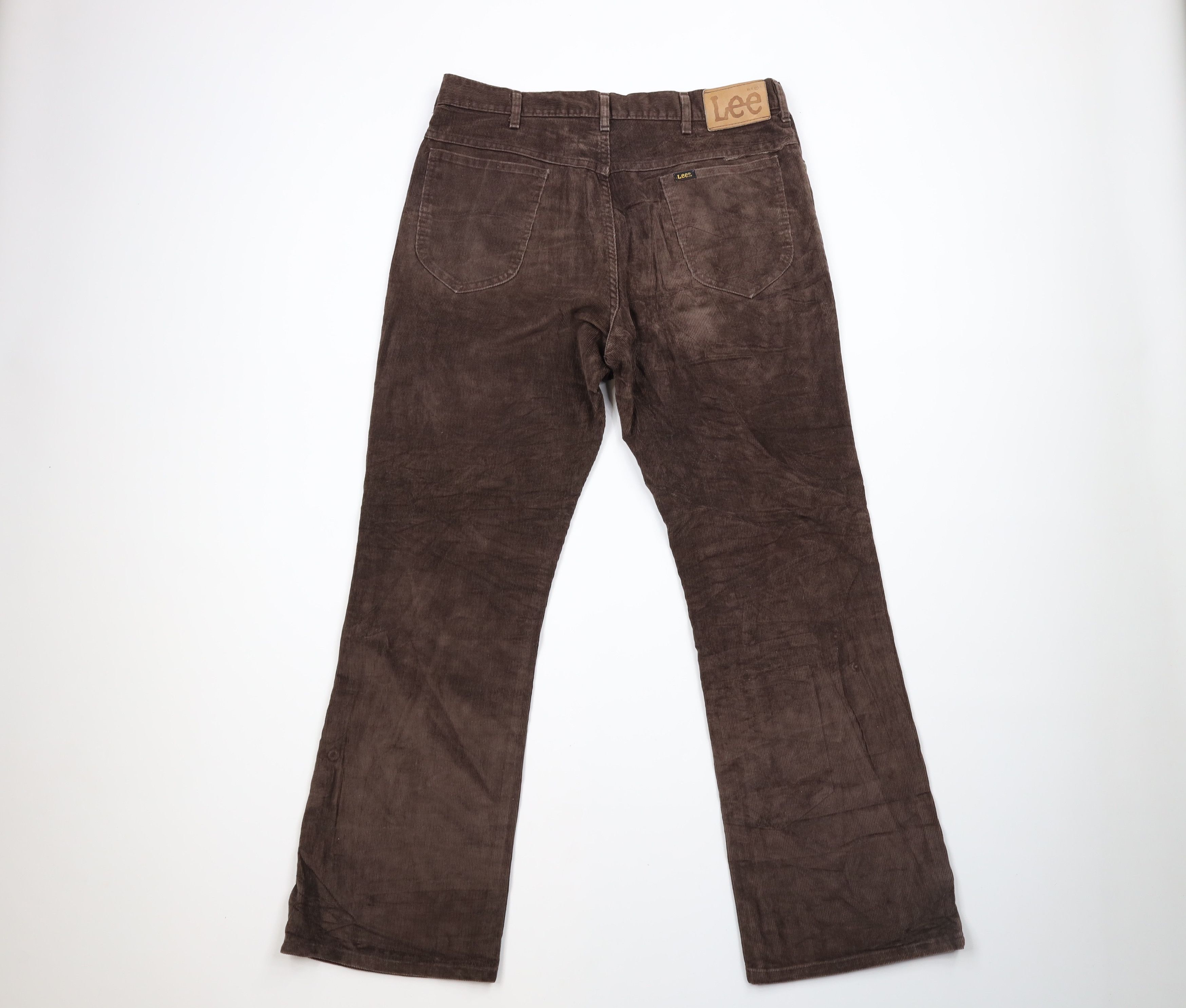 Lee × Vintage Vintage 70s Lee Leg Bell Bottoms Corduroy Pants Brown USA Size 34 - 7 Thumbnail