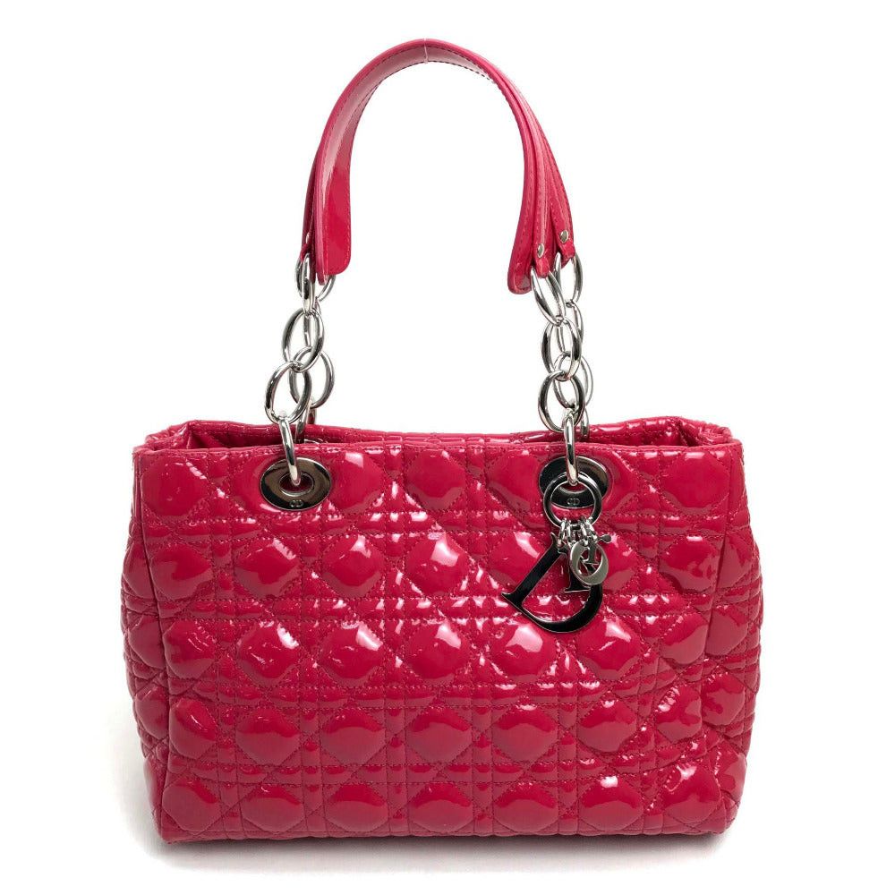 Dior M0955Pvr Canape Soft Enamel Lady Briefcase Chain Bag Shoulder Tote Handbag Patent Leather Women Pinkish