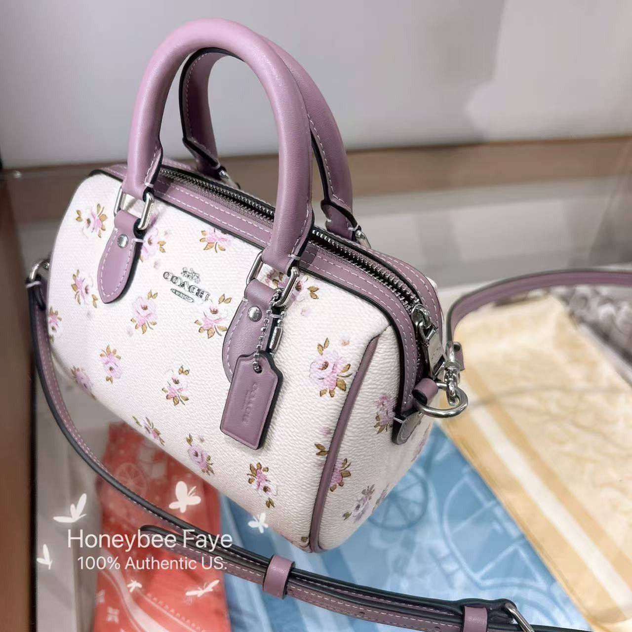 Coach NWT Coach Mini Rowan Crossbody Bag With Floral Print CAL69 Size ONE SIZE - 5 Thumbnail