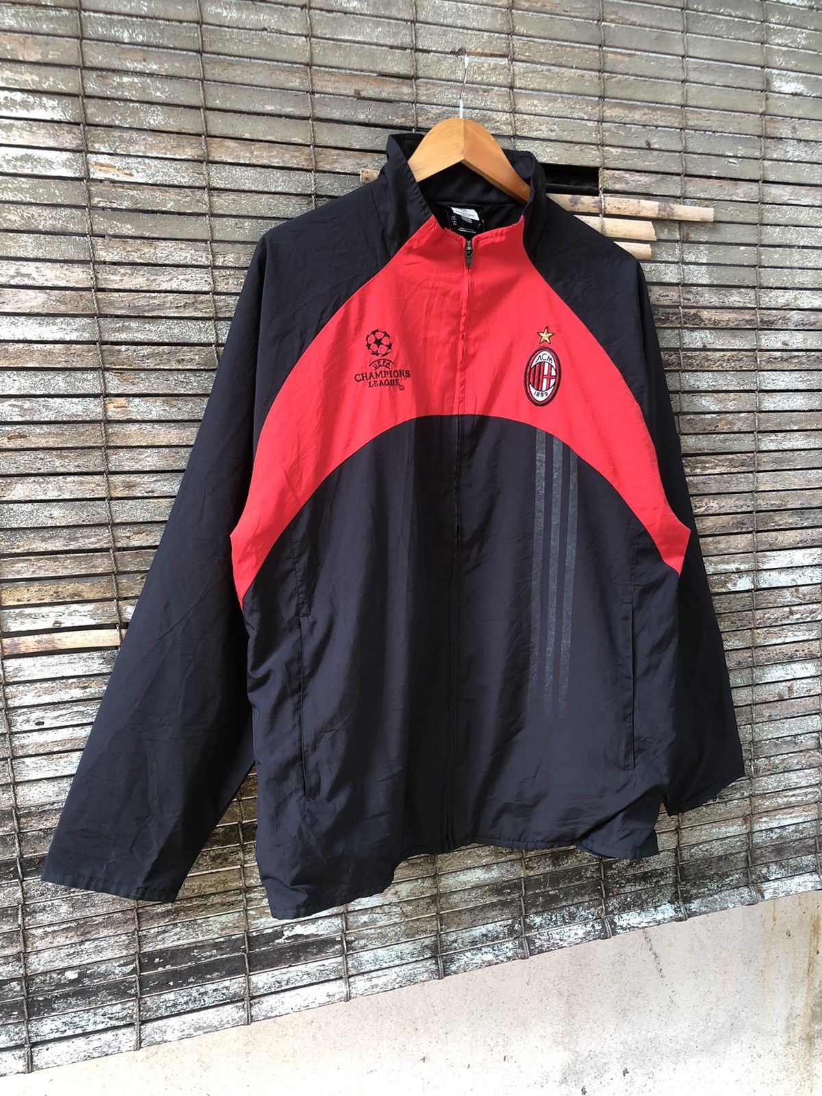 Adidas 🔥Vintage🔥90s Adidas UEFA AC Milan Fullzipper Jackets Size US XL / EU 56 / 4 - 4 Thumbnail