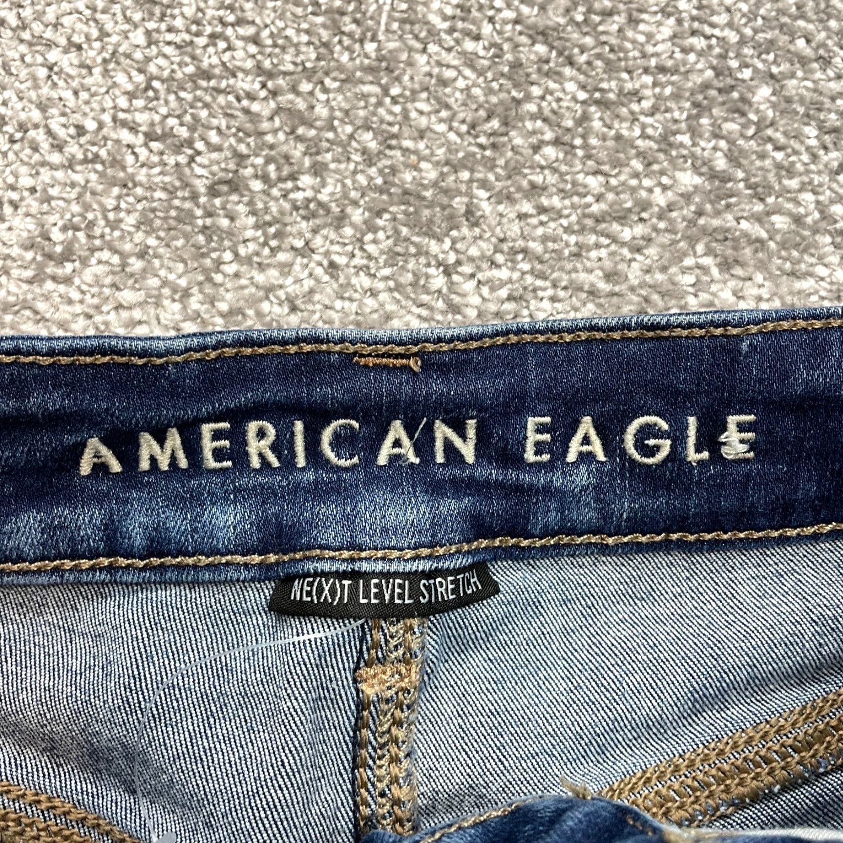 American Eagle Outfitters American Eagle Outfitters Next Level Stretch Denim Shorts Womens 00 Blue Distressed Dark Stretch 5-Pocket Denim Zip Front High Rise Casual Summer Size 24" / US 00 / IT 34 - 2 Thumbnail