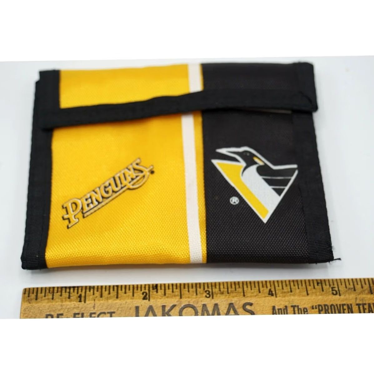 NHL NHL Pittsburgh Penguins Hockey Wallet 1993 Canvas Hook & Loop Black Size ONE SIZE - 5 Thumbnail