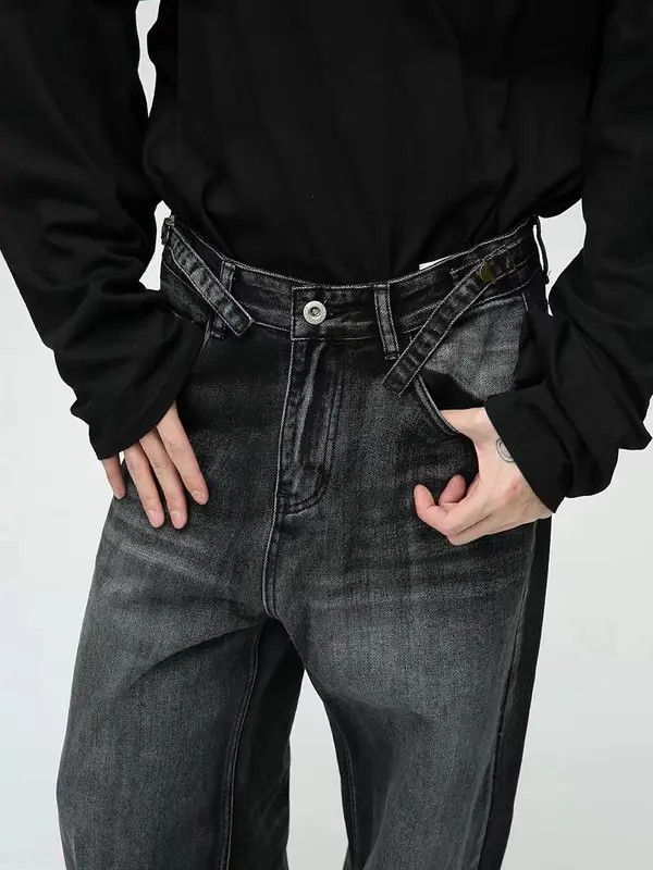 Japanese Brand VIBE Vintage washed black grunge straight leg jeans Size US 33 - 2 Thumbnail