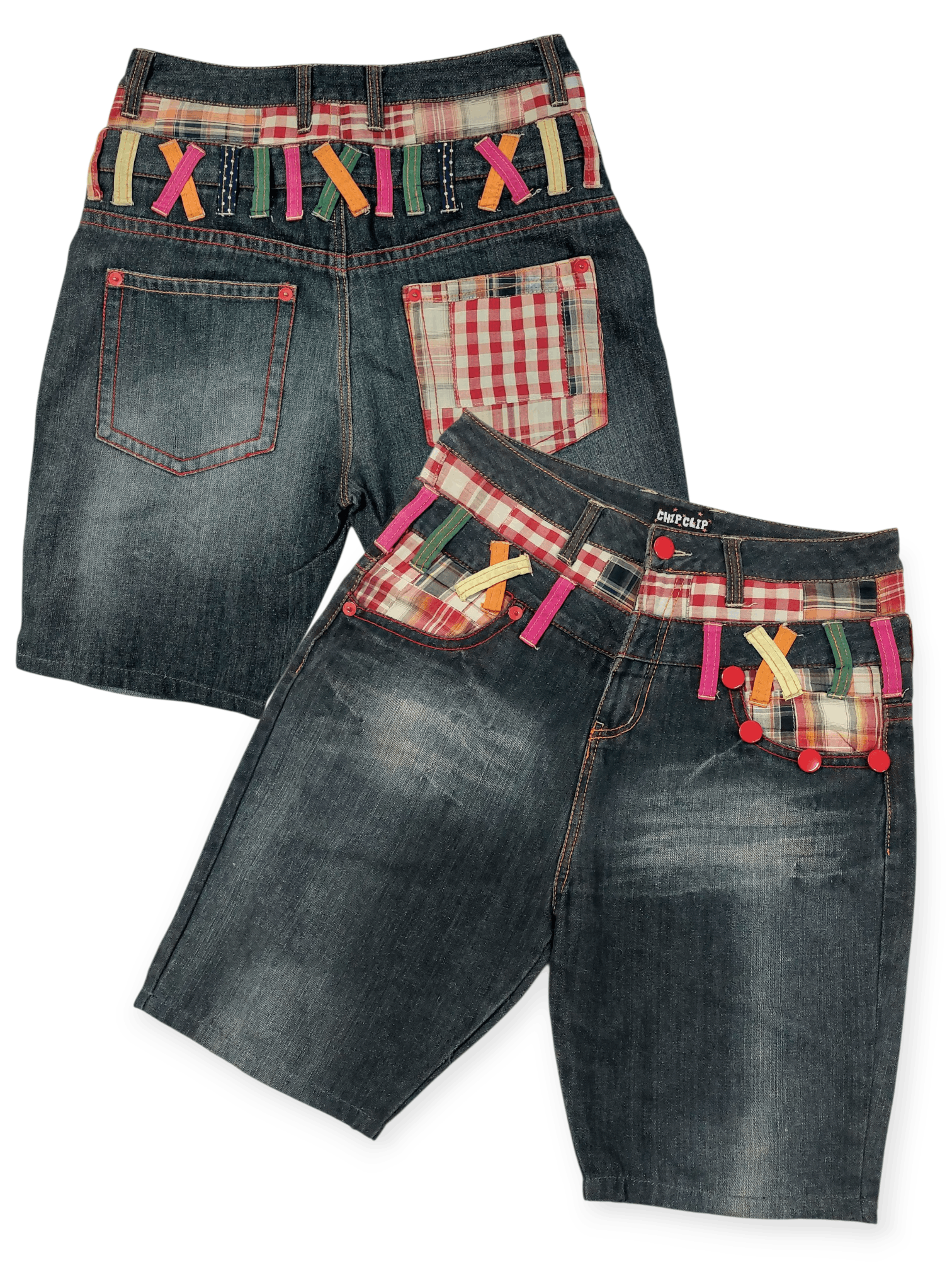 Chip Clip Double Waist Patched Kapital Style Short