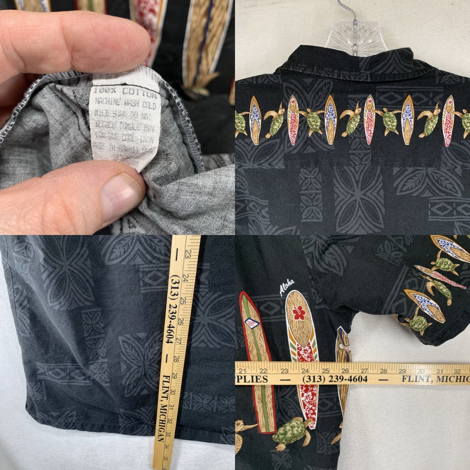 Vintage VINTAGE Royal Hawaiian Men’s Shirt 3XL Cotton Black Turtles Surf Board Beach Casual Summer Size US XXL / EU 58 / 5 - 8 Thumbnail