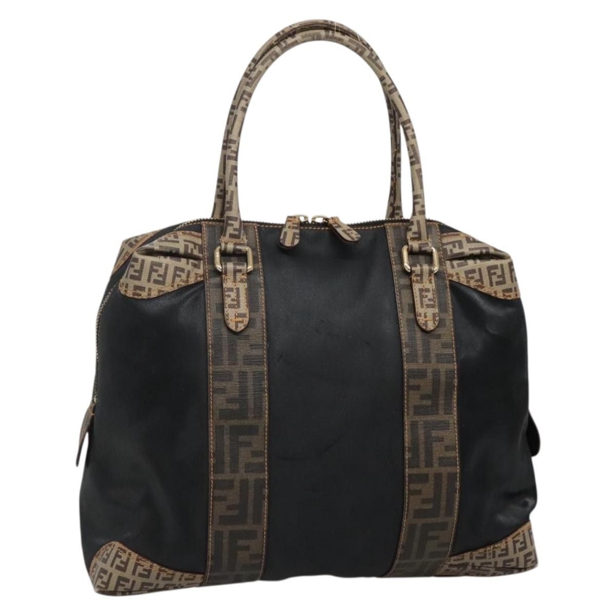 Fendi FENDI Zucchino Hand Bag Coated Canvas Pvc Black Gold Size ONE SIZE - 1 Thumbnail