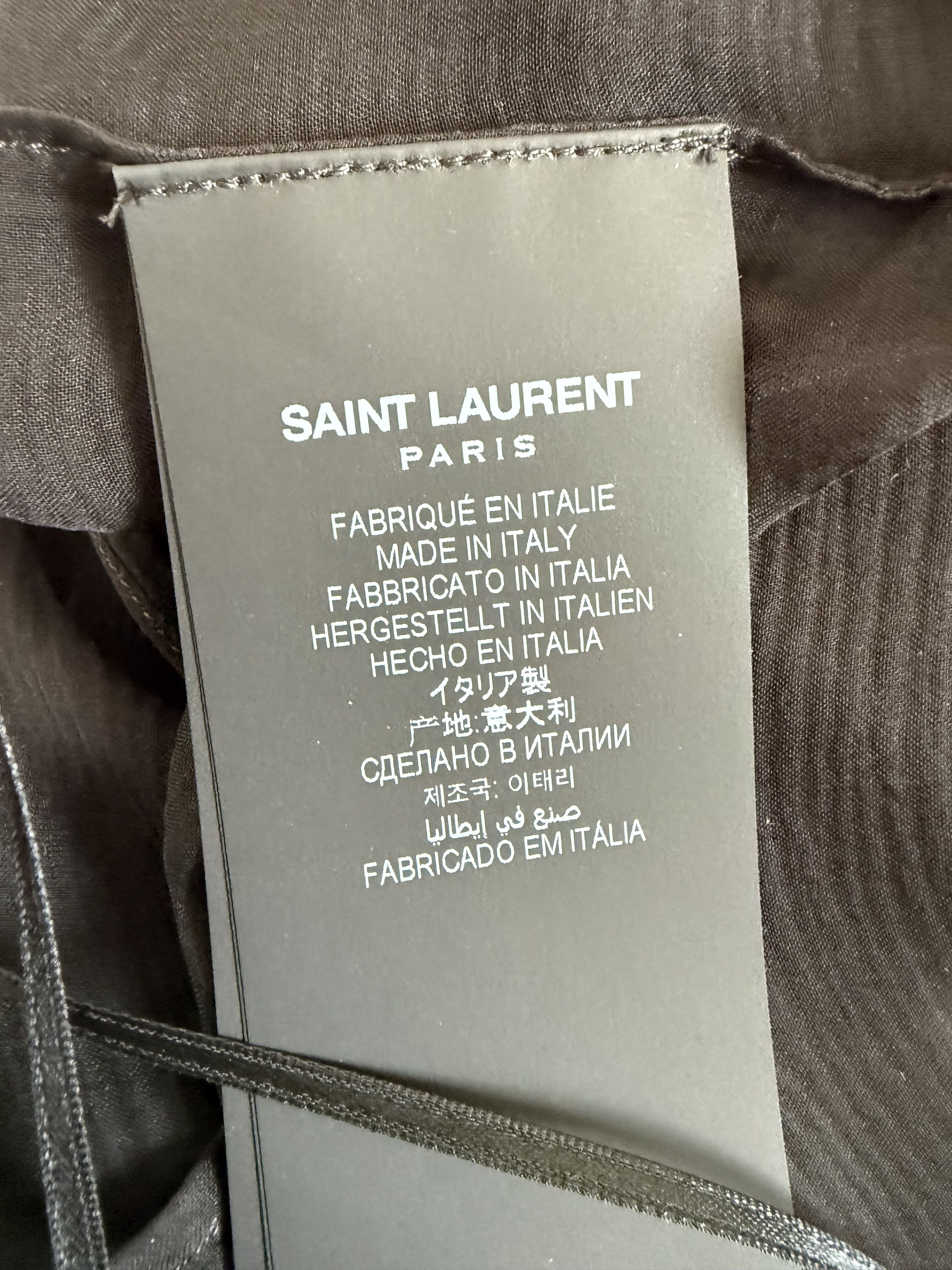 Saint Laurent Paris SS24 Saint Laurent Top Grand Lavalliere-neck Top Noir Size US XS / EU 42 / 0 - 5 Thumbnail