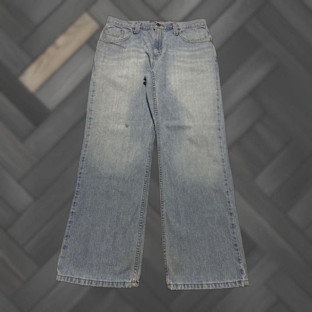 Denime Tony Hawk Jeans Mens 32x30 Light Wash Blue Denim Relaxed Straight Leg Jeans Men Size US 32 / EU 48 - 1 Thumbnail