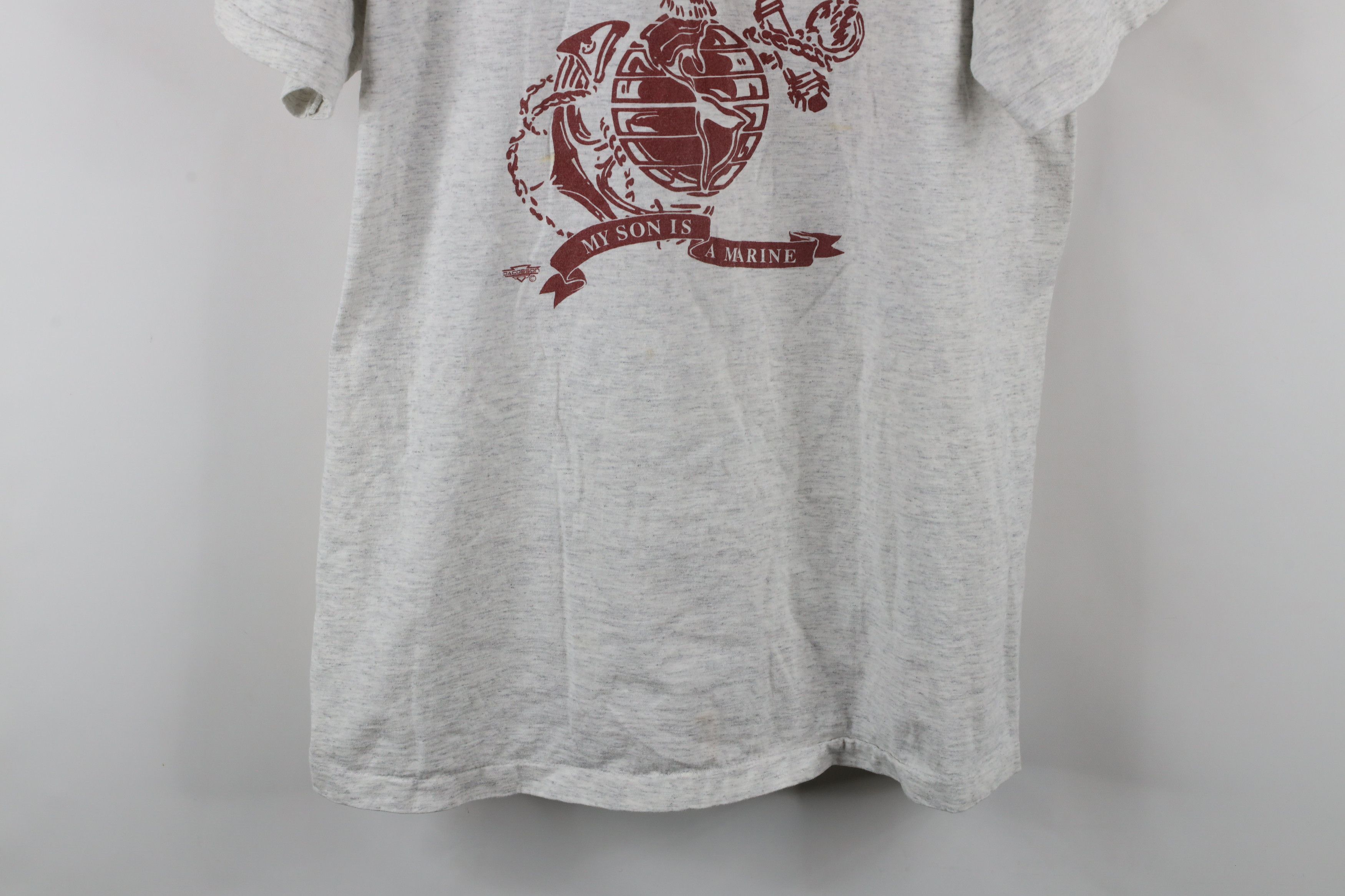 Vintage Vintage 90s Marines My Son Is A Marine T-Shirt Heather Gray Size US XL / EU 56 / 4 - 3 Thumbnail