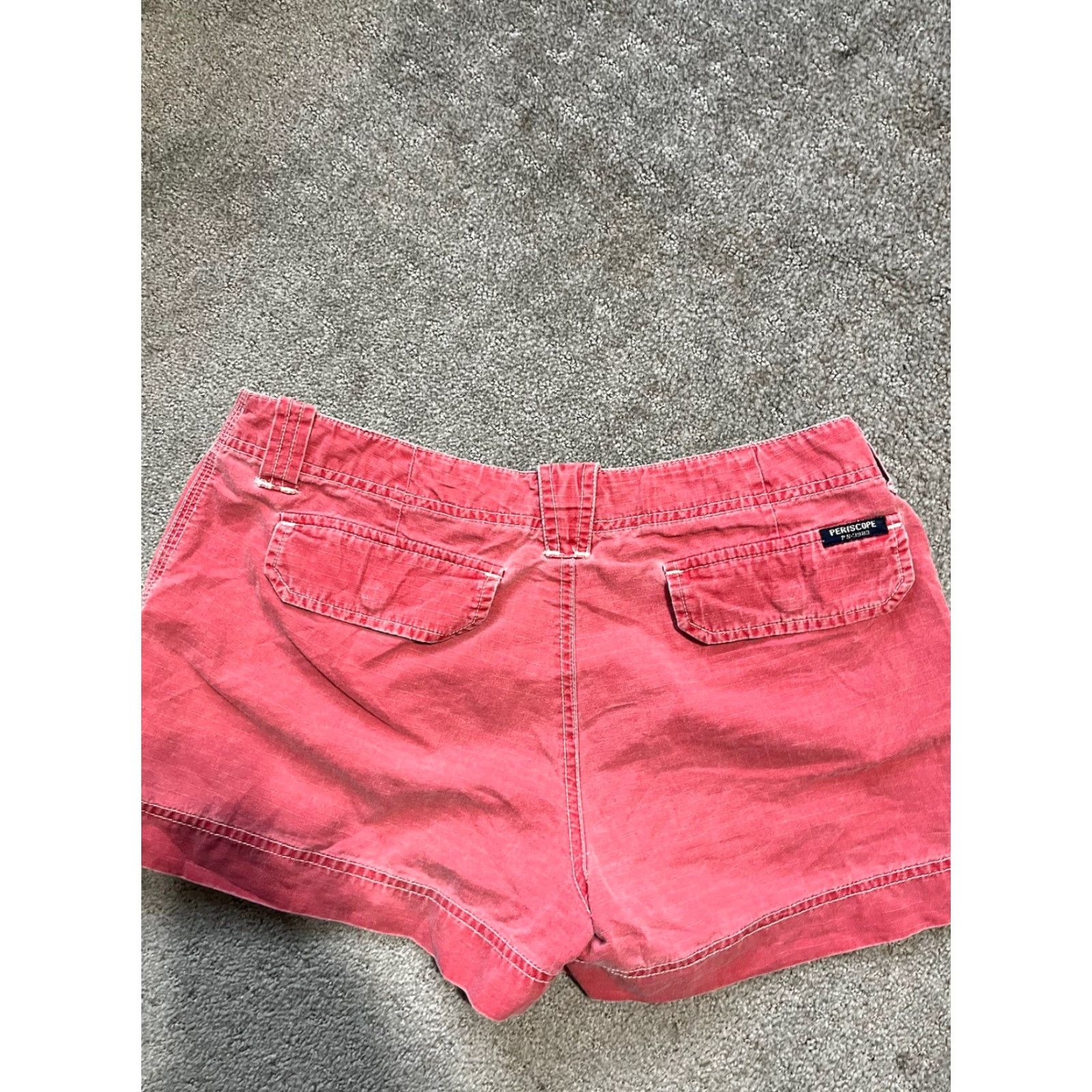 Vintage Periscope Shorts Women Red - Size 7 Distrezed, 100% Cotton, Inseam 3 in, Casual, Juniors, Light Wash, Womens Size 28" / US 6 / IT 42 - 2 Thumbnail