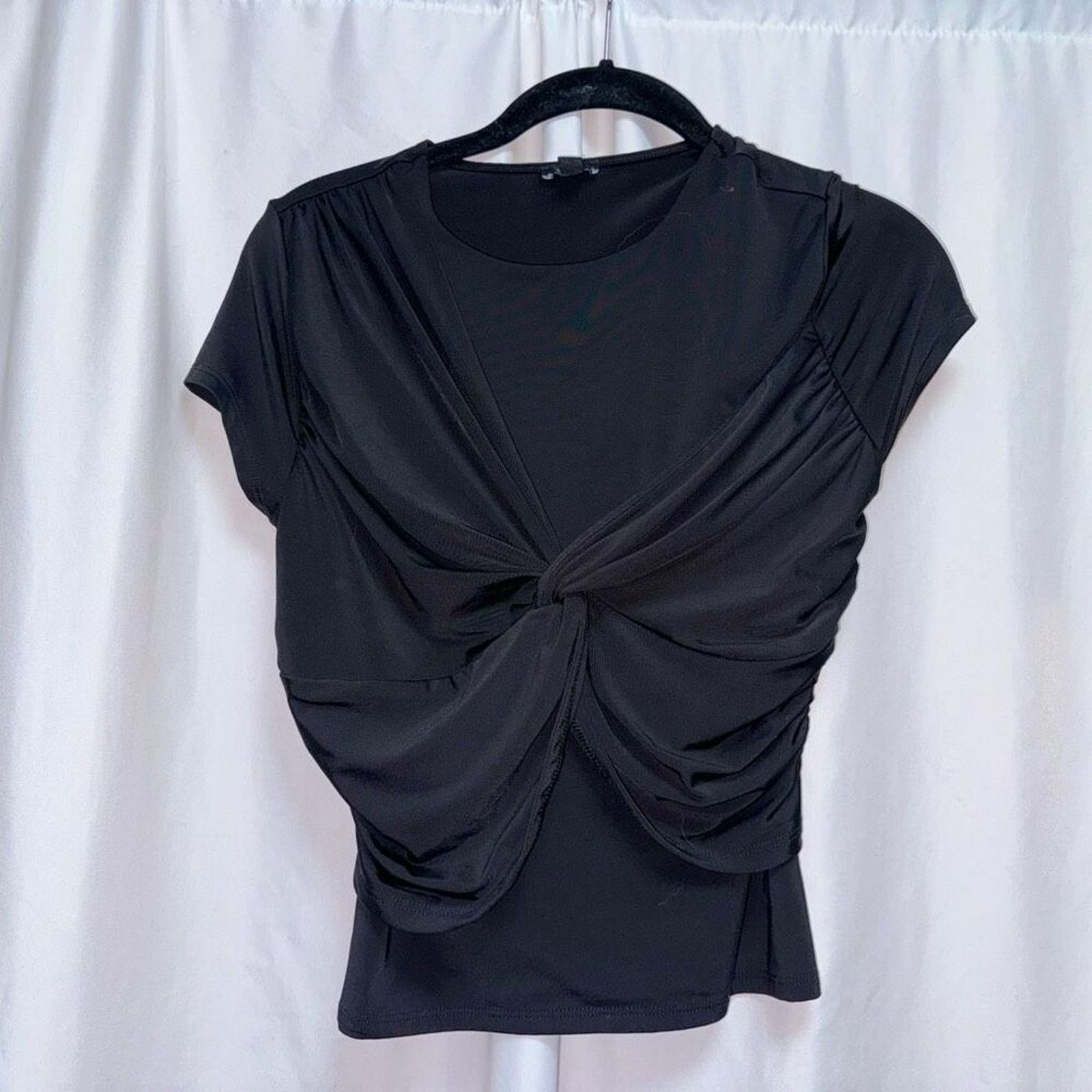 Express Express Black Knot Front High Neck Blouse | Sz S Size S / US 4 / IT 40 - 2 Thumbnail