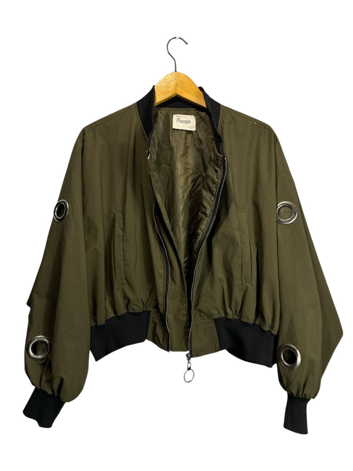 If Six Was Nine PAPAYA CROPPED BOMBER JACKET STUDDED IFSIXWASNINE LGB STYLE Size US XL / EU 56 / 4 - 6 Thumbnail